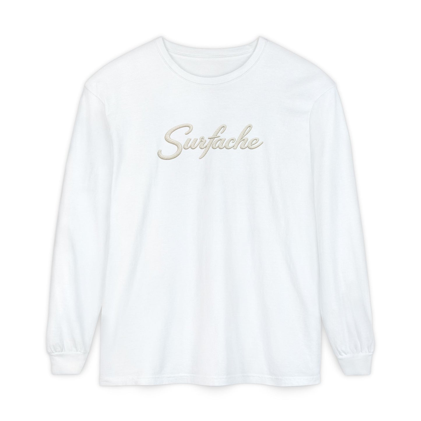 Surfache Long Sleeve T‑Shirt — Coastal Bird Patch Graphic