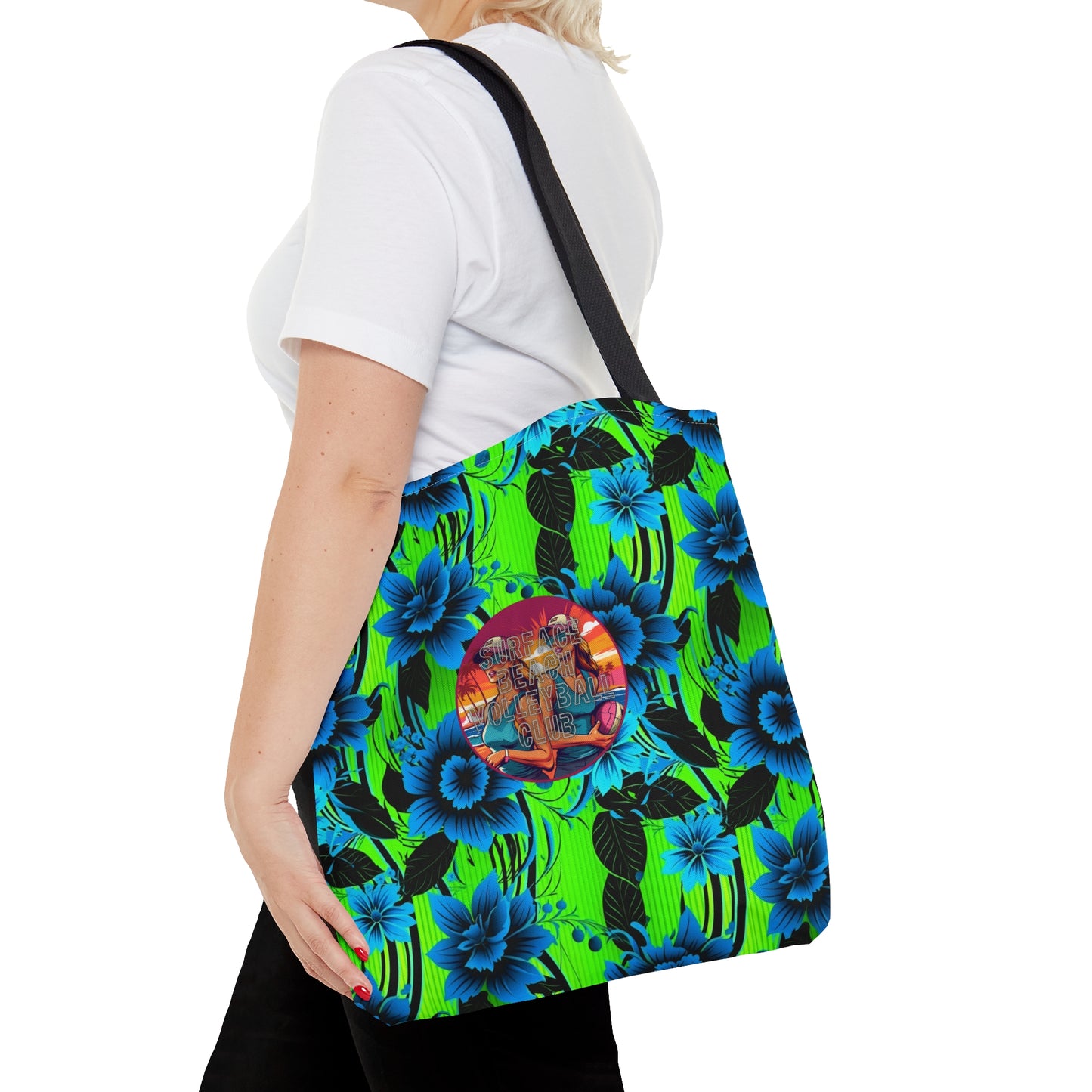 Surface Beach Volleyball Floral Logo Tote Bag (AOP)