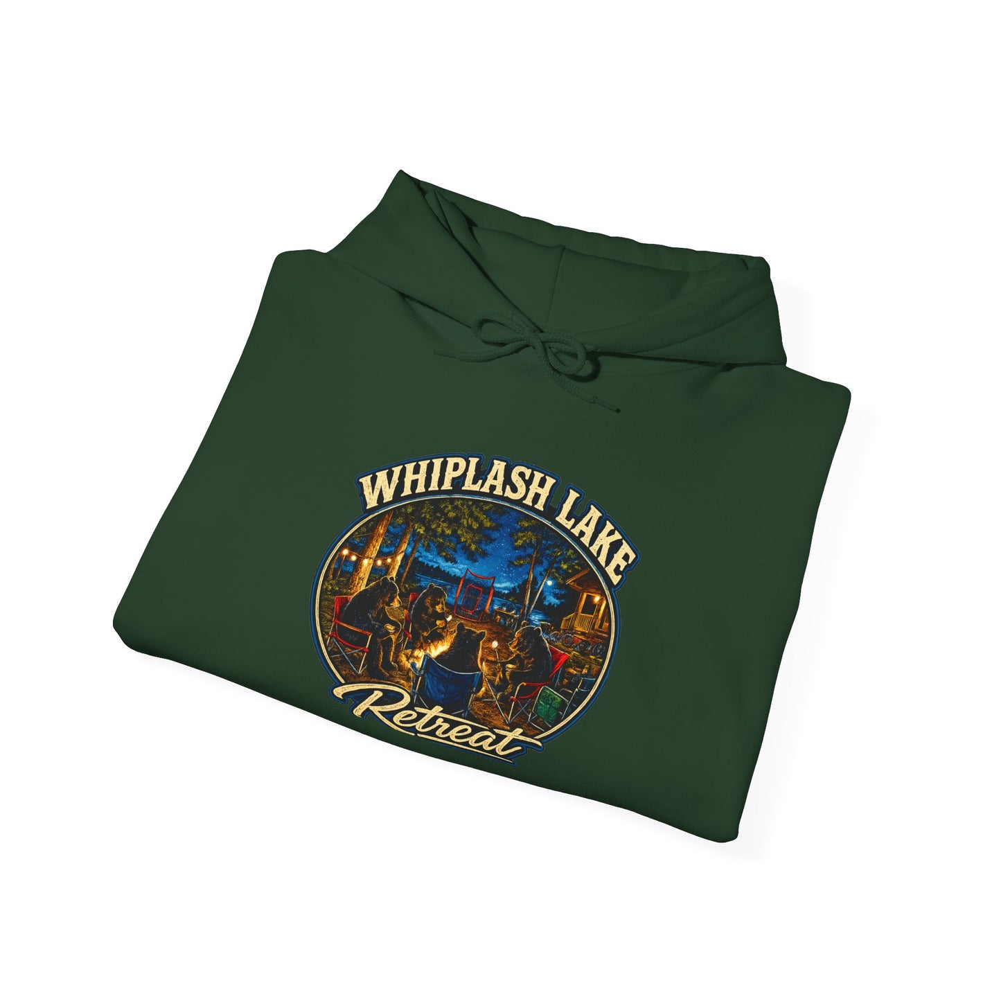 Whiplash Lake Retreat Hoodie — Vintage Cabin Lake Camp Pullover