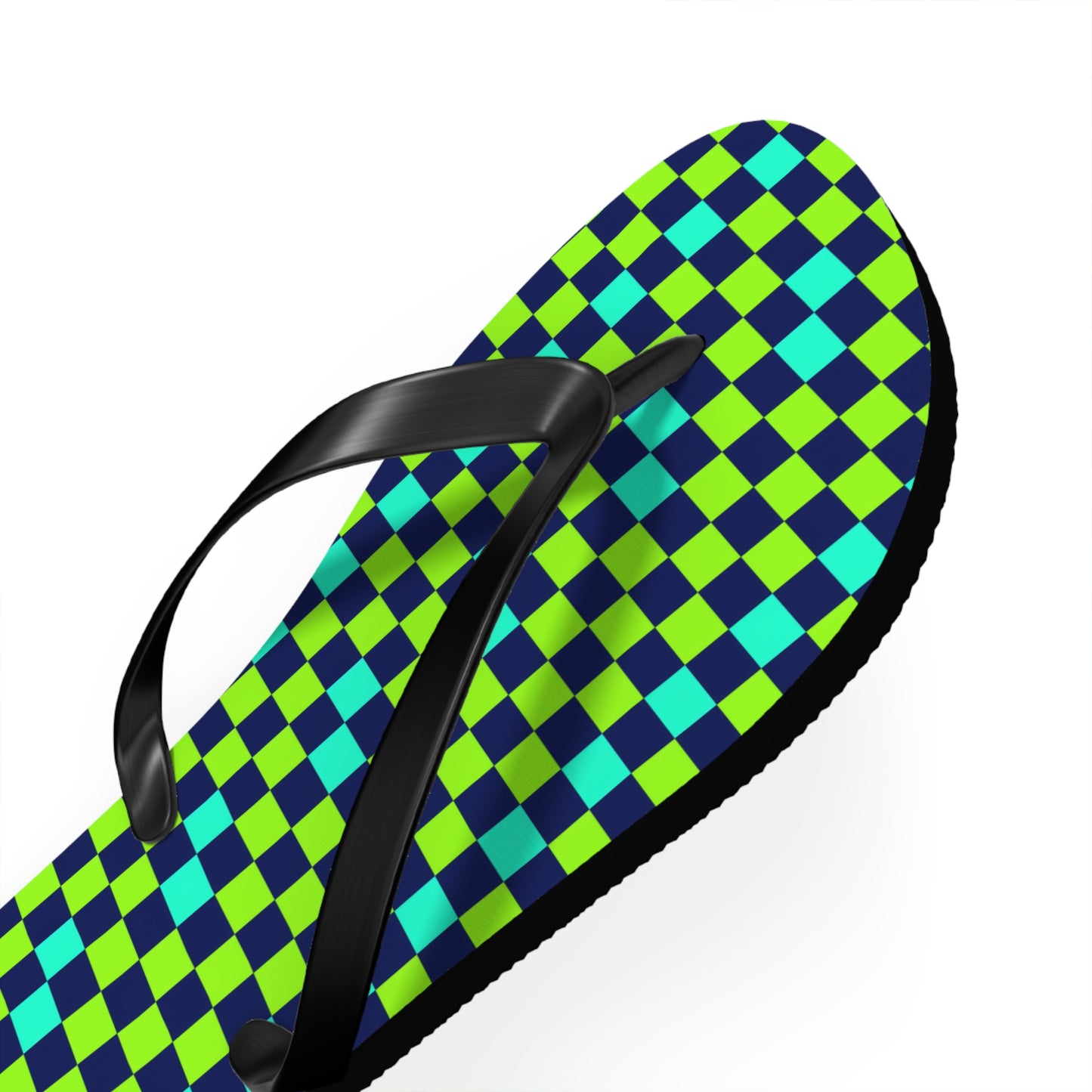 Checkerboard Surface Beach Volleyball Club Designer Flip Flops