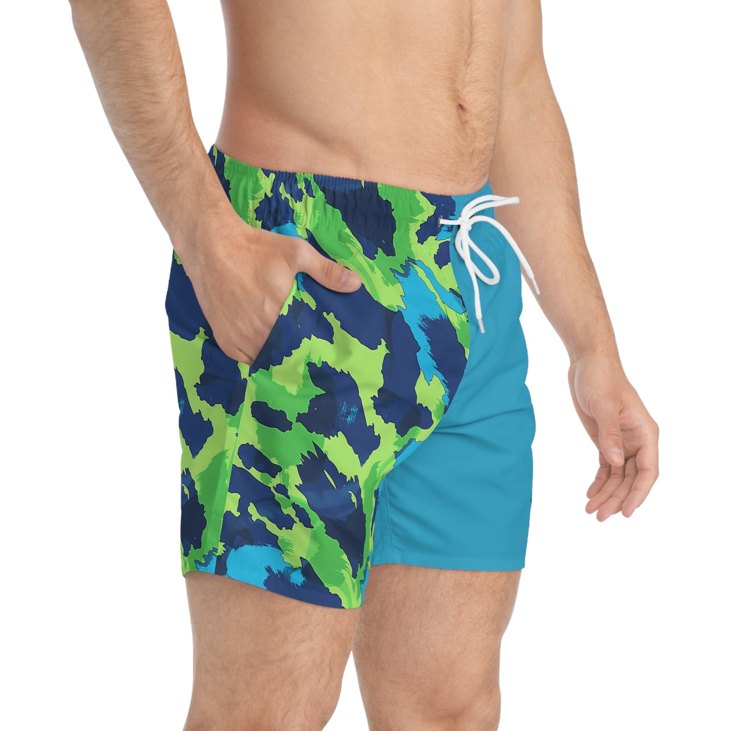 Mascot Surface Beach Volleyball Club Color Block Modern Swim Trunks