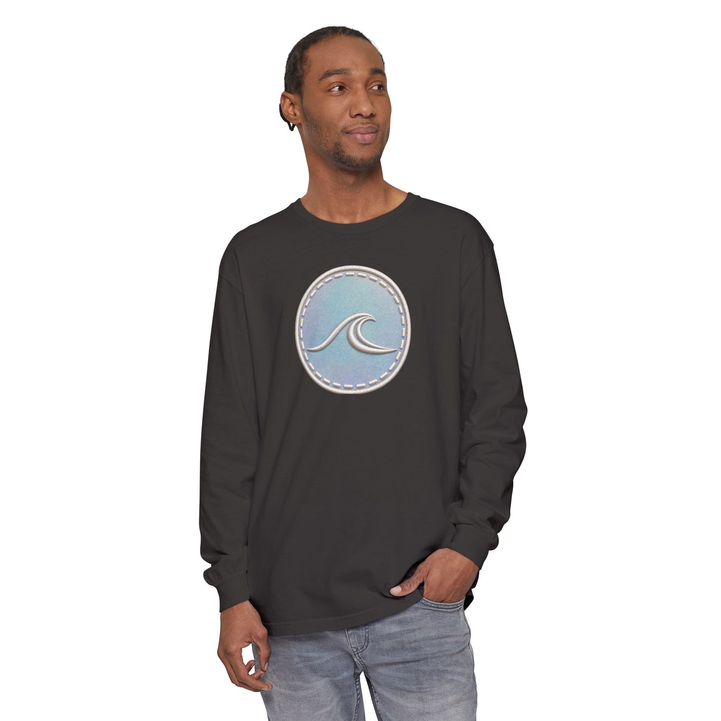 Surfache Opal Wave Icon Long Sleeve Tee -Graphic T-Shirt