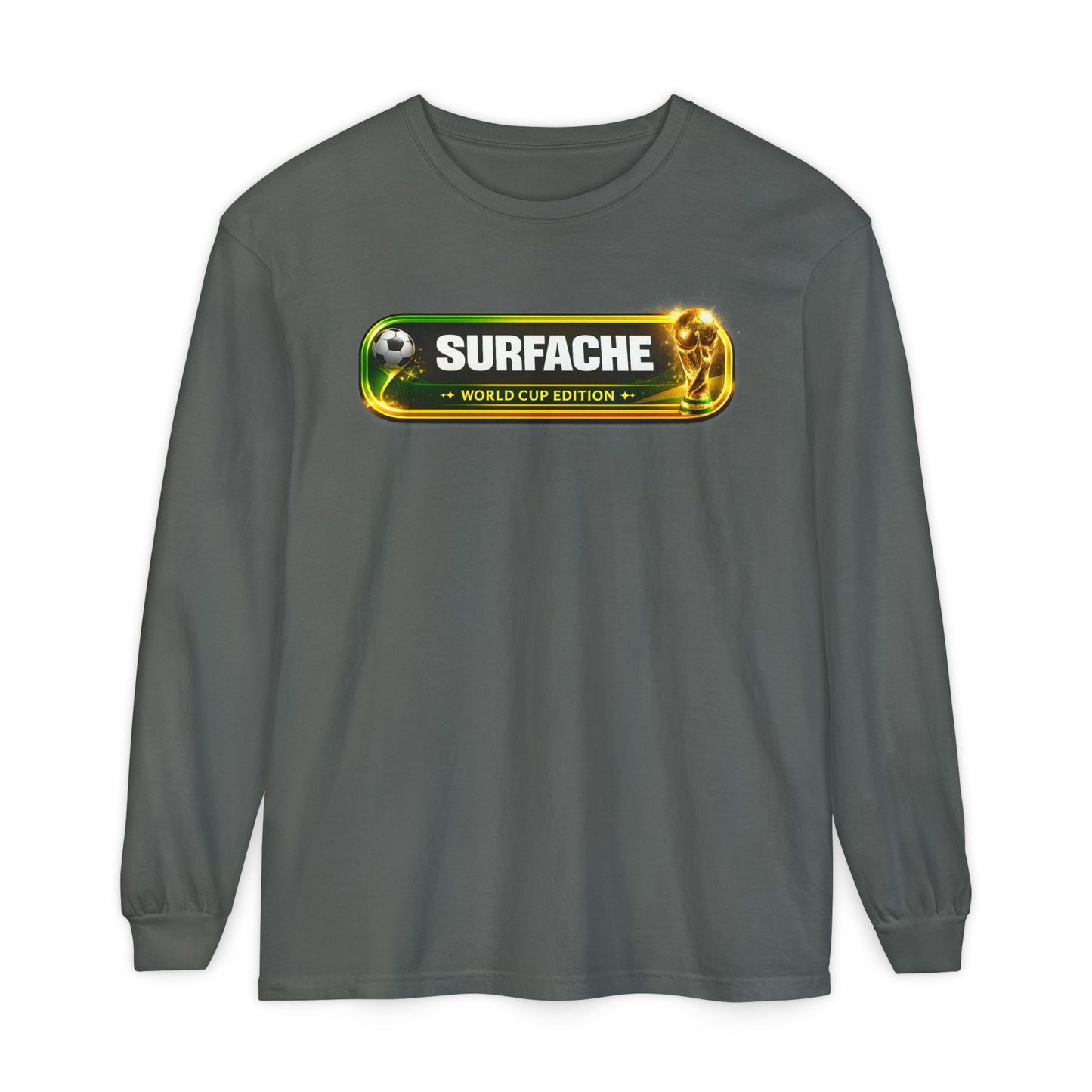 Surfache World Cup Soccer Long Sleeve Tee — "Surface" Front & "Pausa de Hidratación" Back