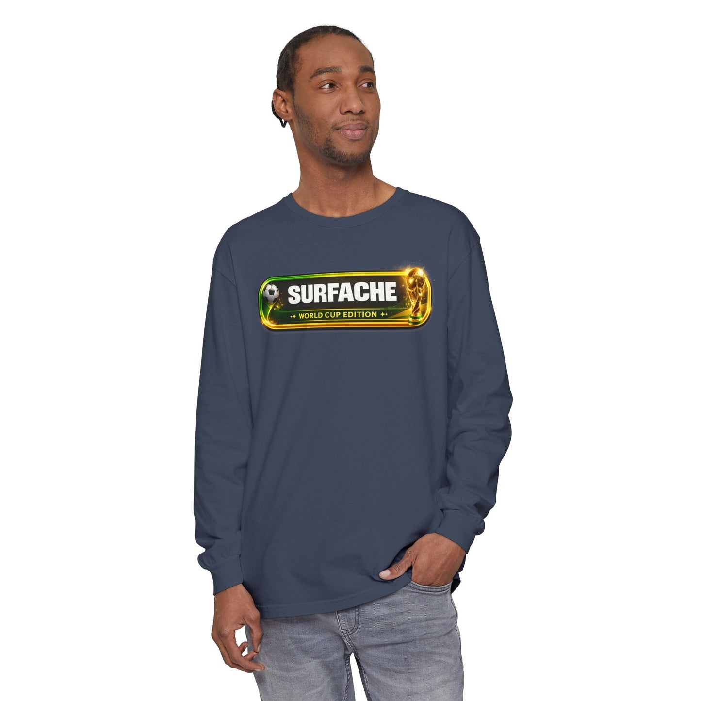 Surfache World Cup Soccer Long Sleeve Tee — "Surface" Front & "Pausa de Hidratación" Back