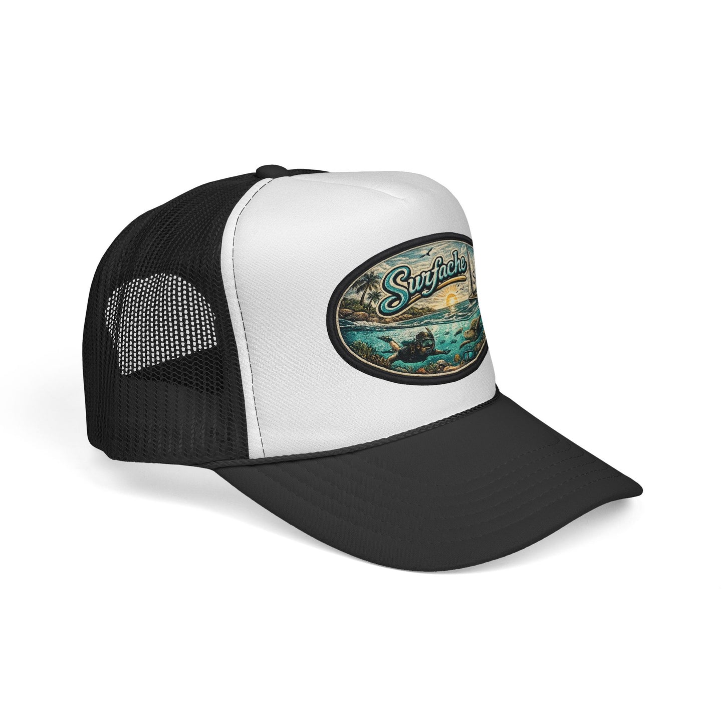 Surfache Trucker Cap — Vintage Surf Sunset Mesh Hat