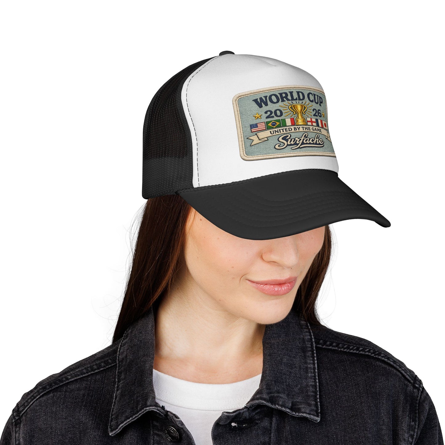 Surfache World Cup 2026 Trucker Hat — Retro Soccer Patch Cap