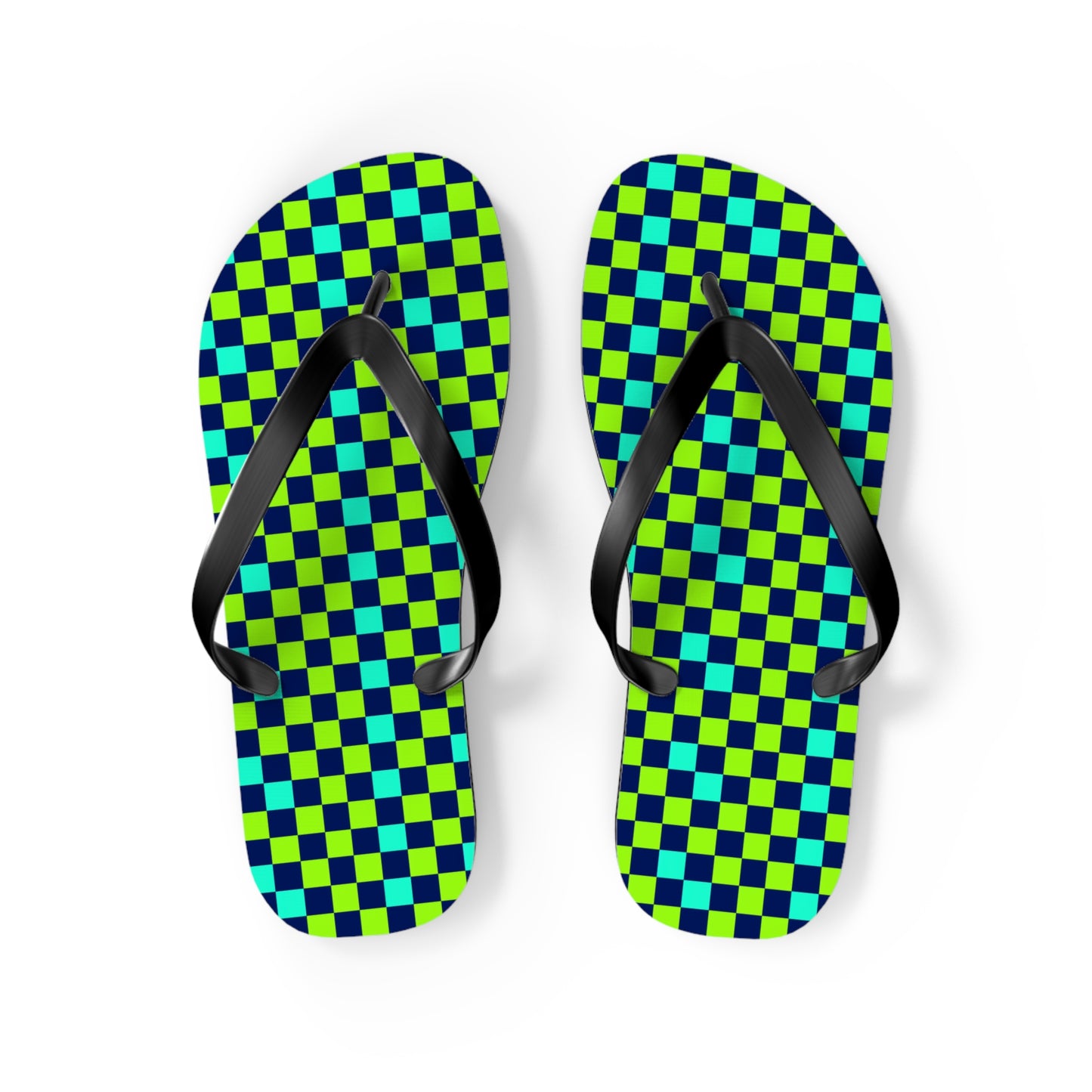 Checkerboard Surface Beach Volleyball Club Designer Flip Flops