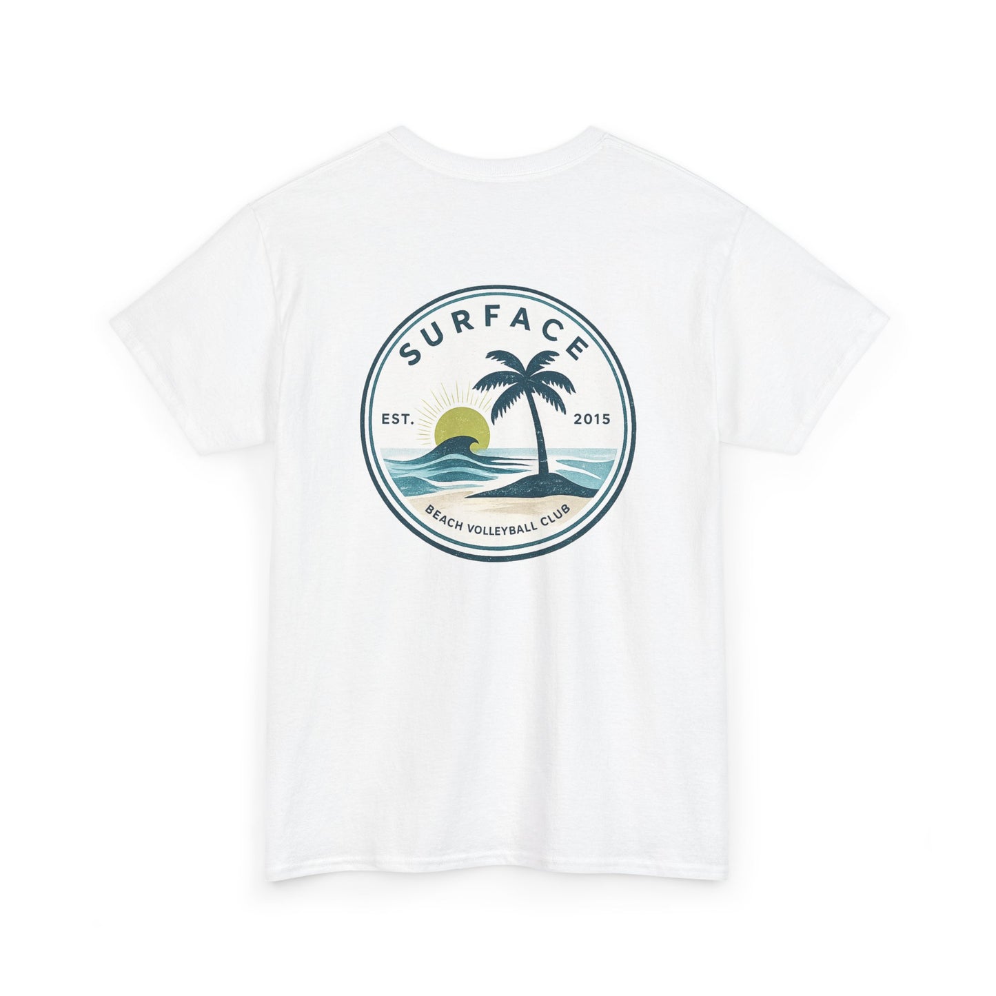 Surface Beach Club T-Shirt — Vintage Palm & Wave Logo Tee