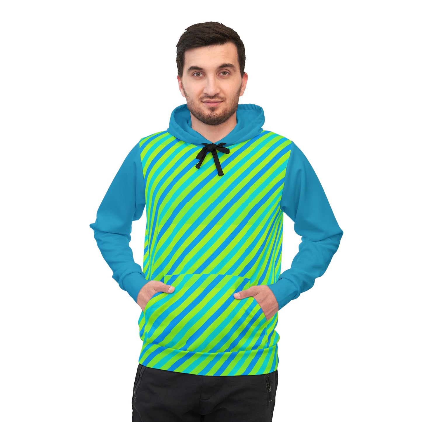 Moda Urbano Striped Color Block Sublimated Designer Athletic Hoodie