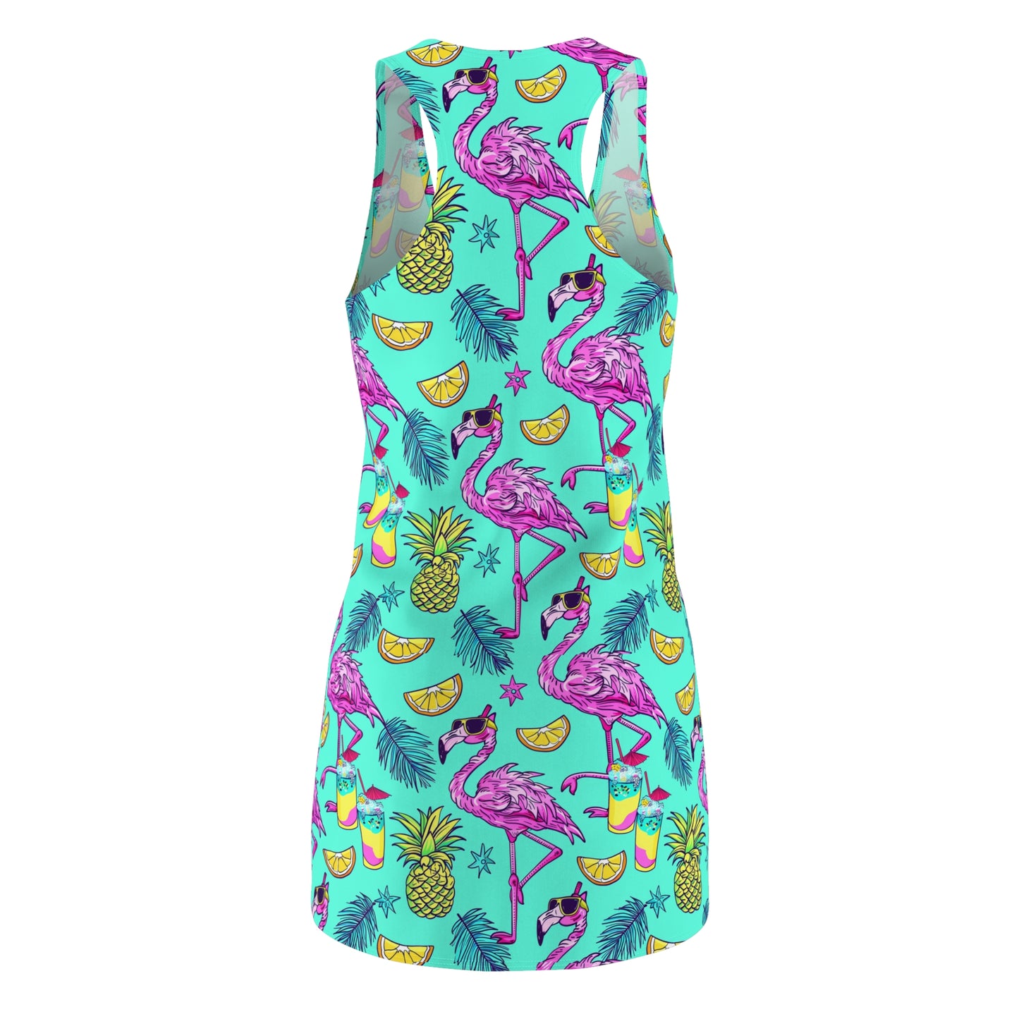 Flamingo Party Surface Beach Volleyball Club Cover Up Racerback Dress