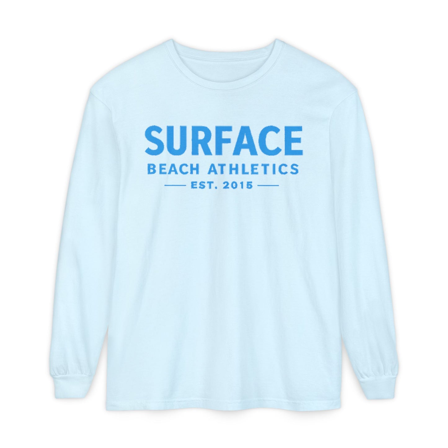 Surface Beach Athletics Long Sleeve Tee — "SURFACE" Graphic Beach Shirt