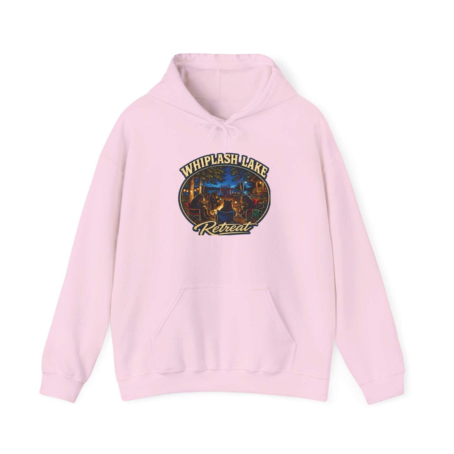 Whiplash Lake Retreat Hoodie — Vintage Cabin Lake Camp Pullover