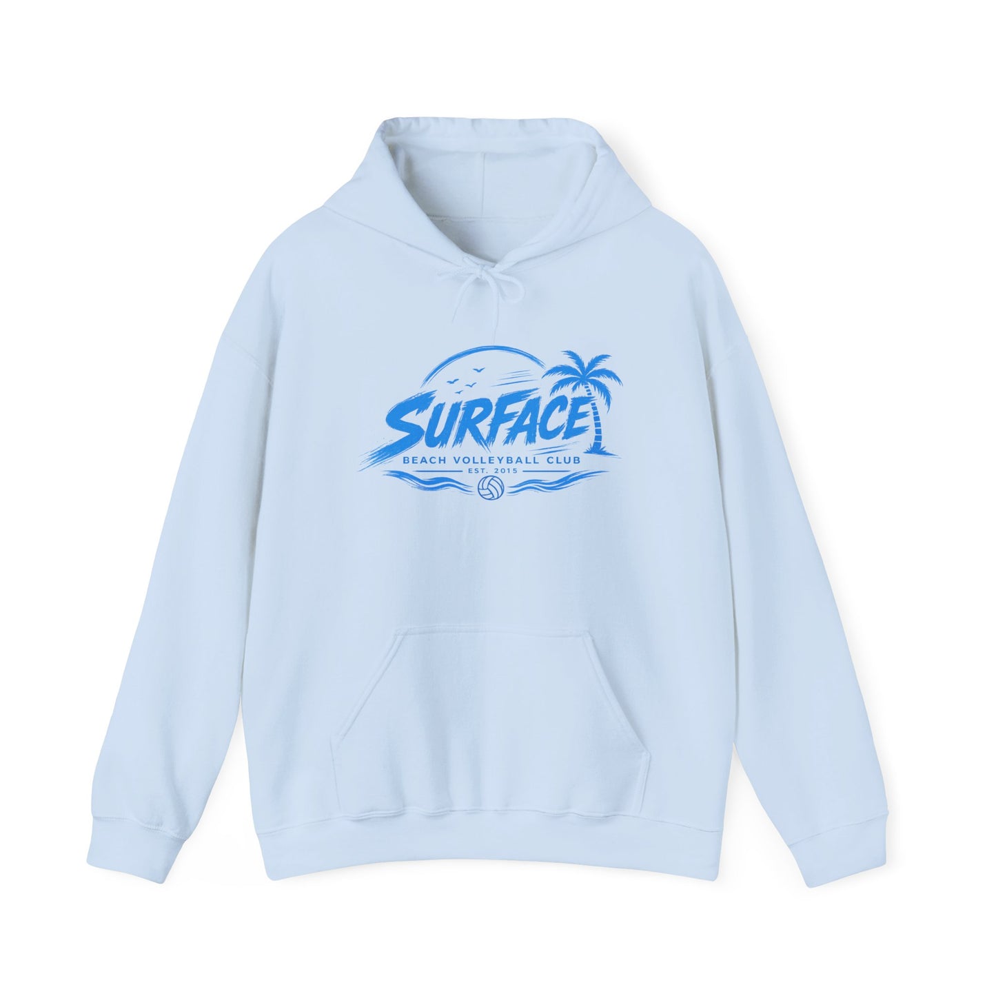 Hoodie — 'Surface Beach Volleyball Club' Retro Palm Surf Logo