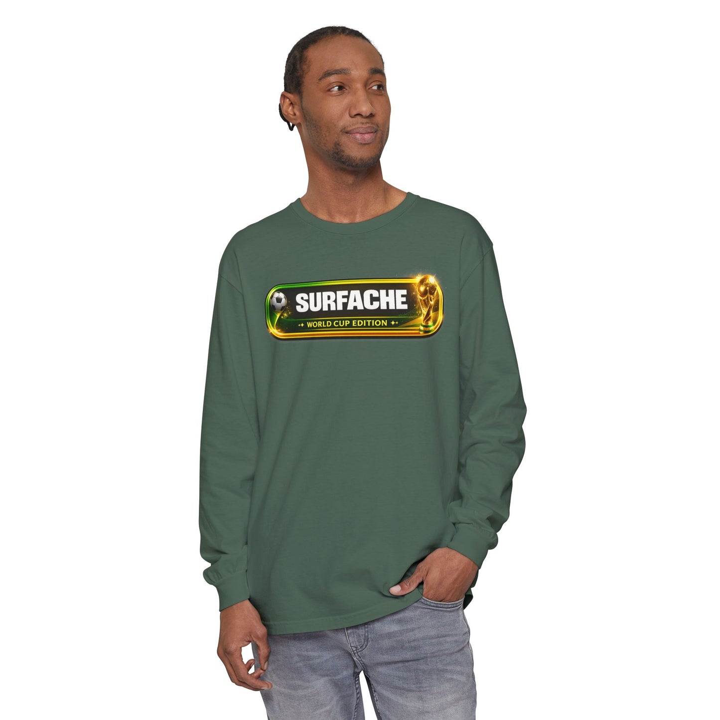 Surfache World Cup Soccer Long Sleeve Tee — "Surface" Front & "Pausa de Hidratación" Back