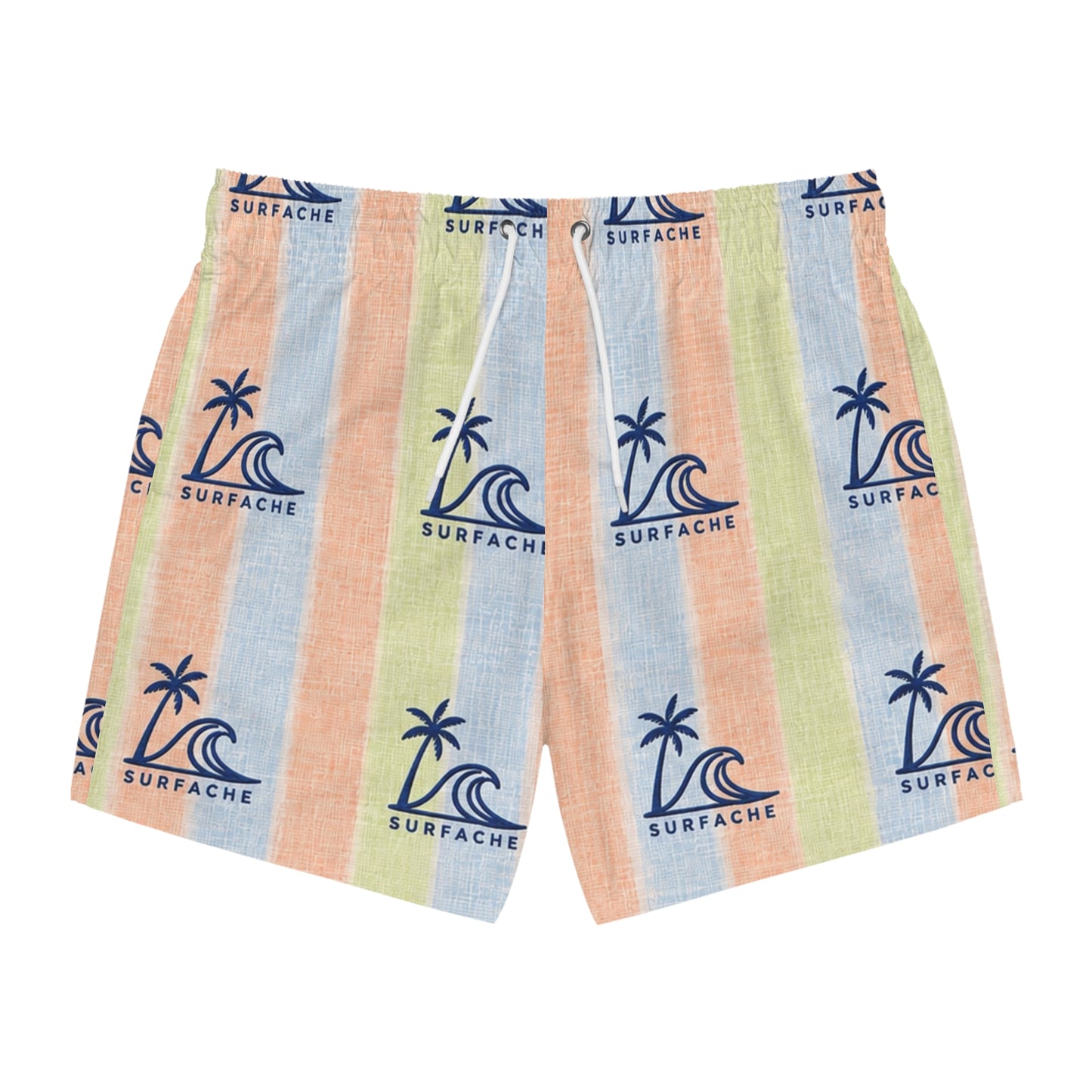 Surfache Stripe Swim Trunks — Pastel Beach Print