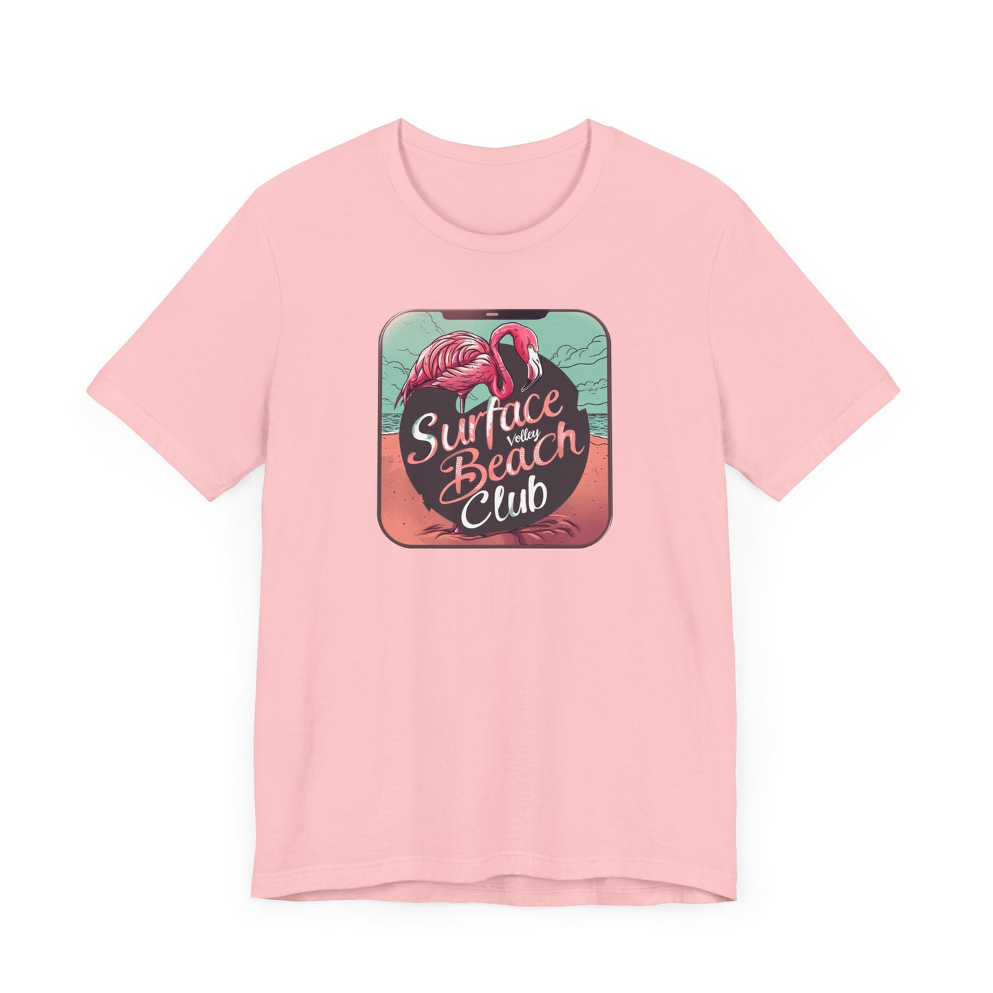 Flamingo Icon Surface Beach Volleyball Unisex Jersey Short Sleeve Tee