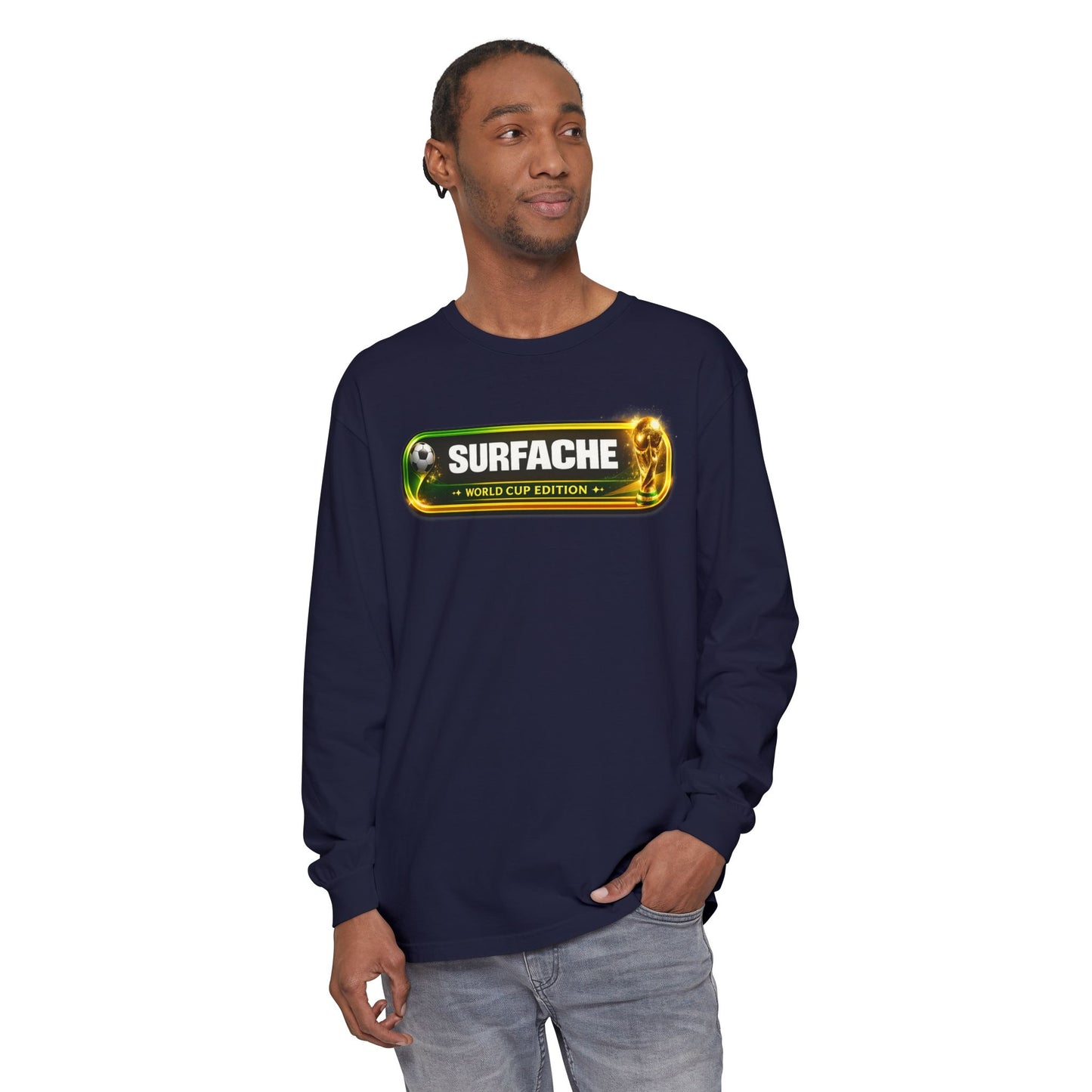 Surfache World Cup Soccer Long Sleeve Tee — "Surface" Front & "Pausa de Hidratación" Back