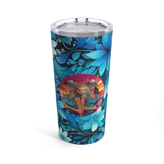 Surface Beach Volleyball Club Floral Logo Tumbler 20oz Sip and Chill Collection