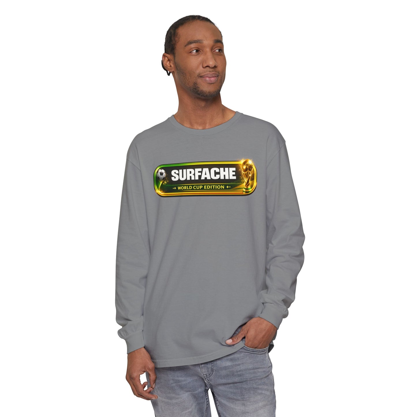 Surfache World Cup Soccer Long Sleeve Tee — "Surface" Front & "Pausa de Hidratación" Back