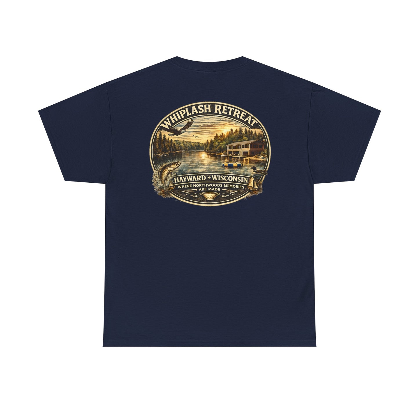 Whiplash Retreat T-Shirt — Vintage Lakeside Hayward Wisconsin Tee