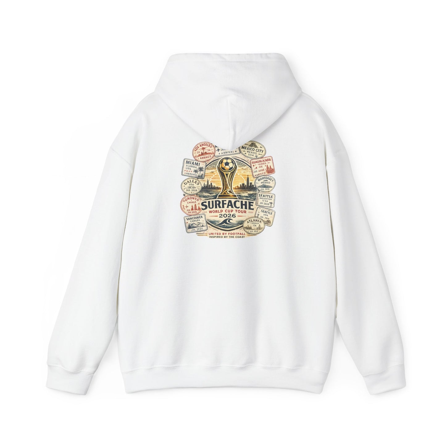 Surfache World Cup Wave Hoodie — Vintage Surf Patch Graphic Hooded Sweatshirt
