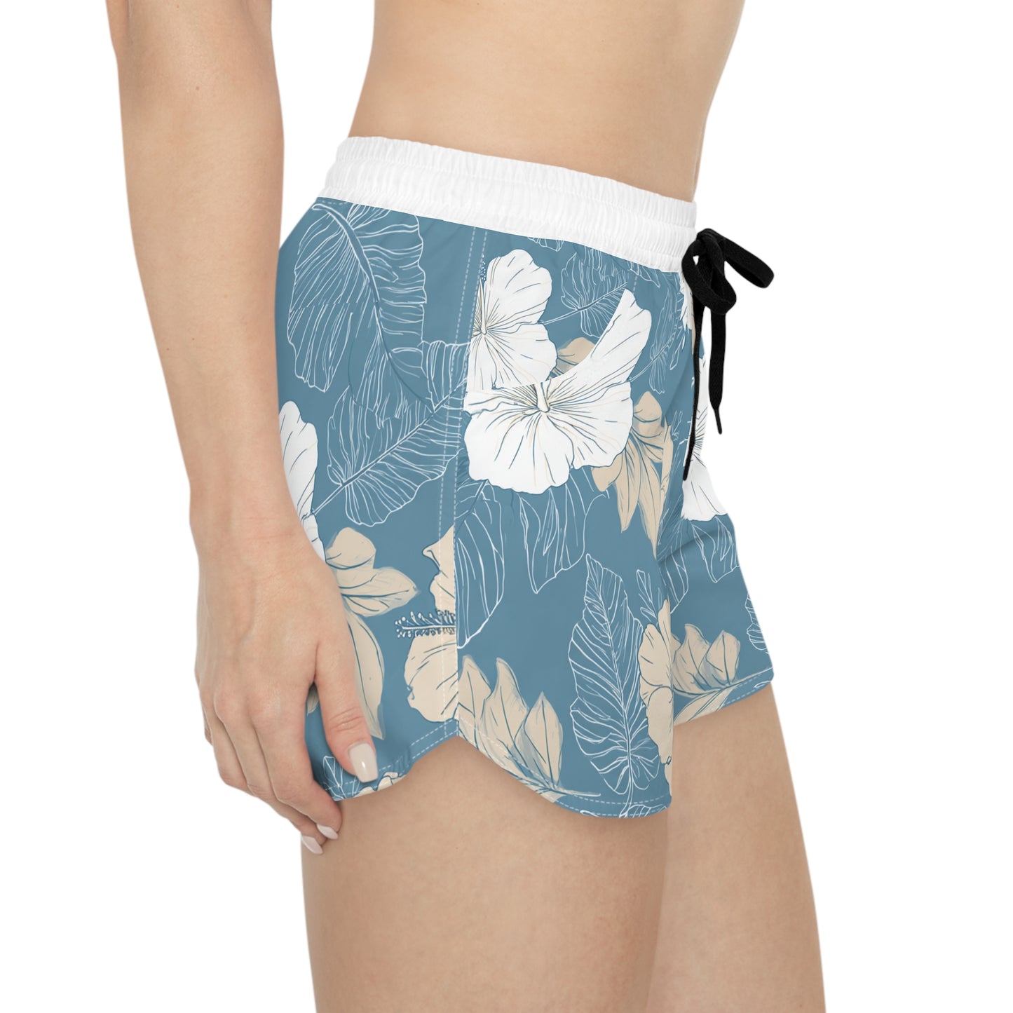 Hibiscus Floral Women's Casual Shorts – Tropical Beach Lounge Shorts