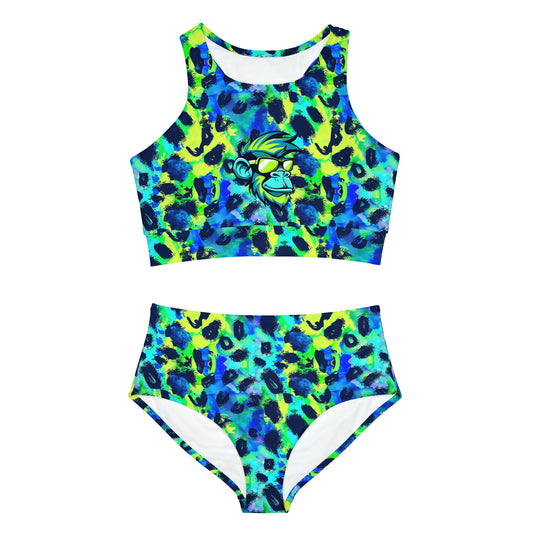 Mascot Surface Beach Volleyball Club Neon Palm Sporty Bikini Set