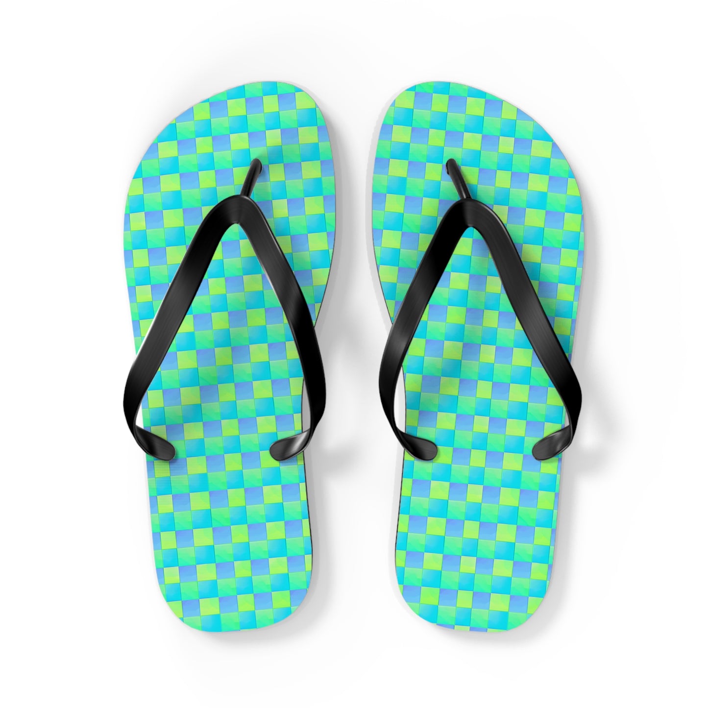 Checkerboard Surface Beach Volleyball Club Designer Flip Flops