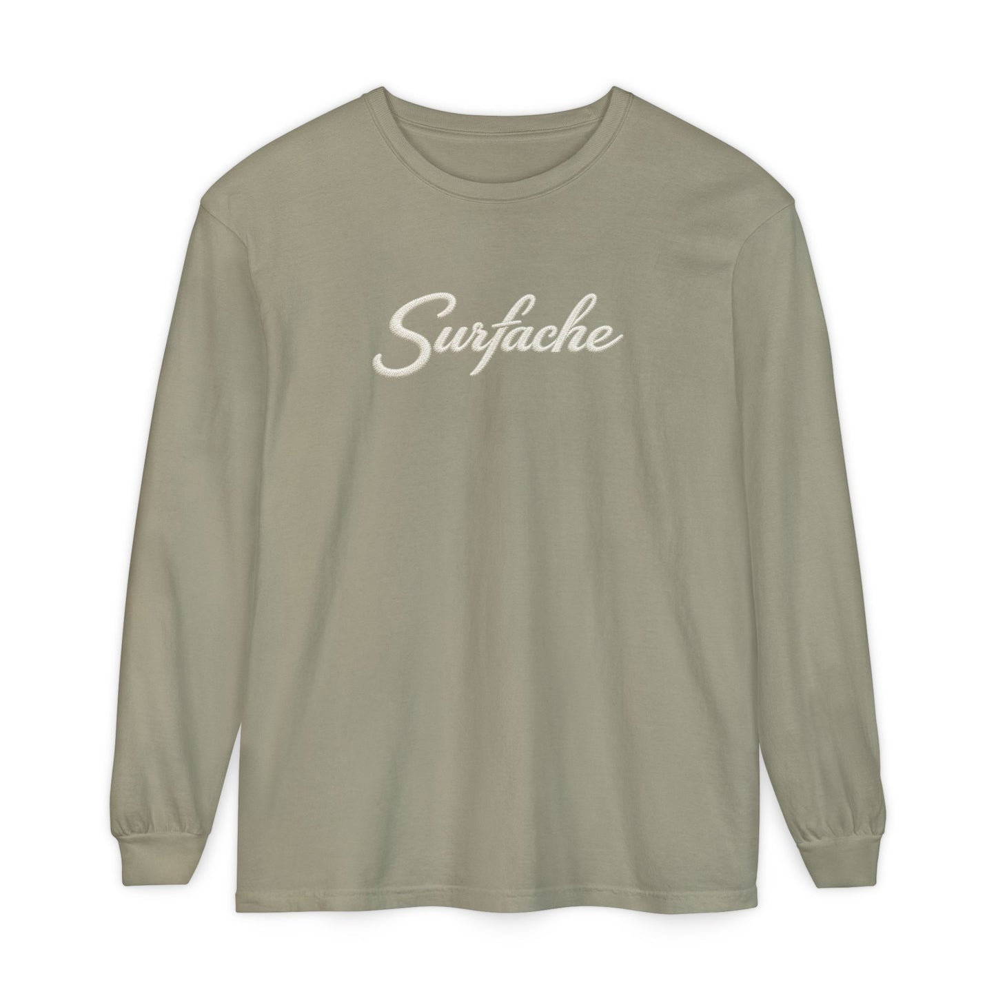 Surfache Long Sleeve T‑Shirt — Coastal Bird Patch Graphic