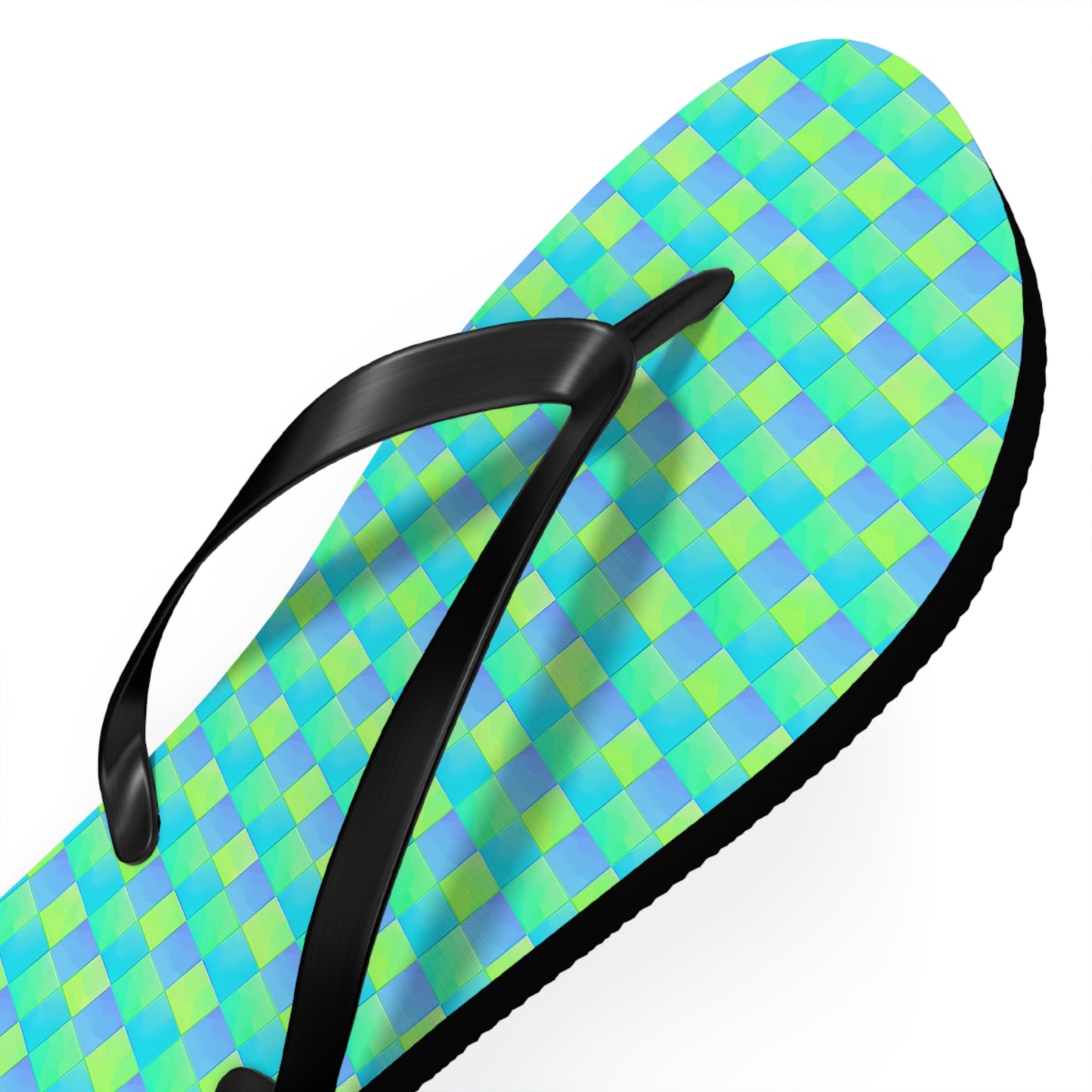 Checkerboard Surface Beach Volleyball Club Designer Flip Flops