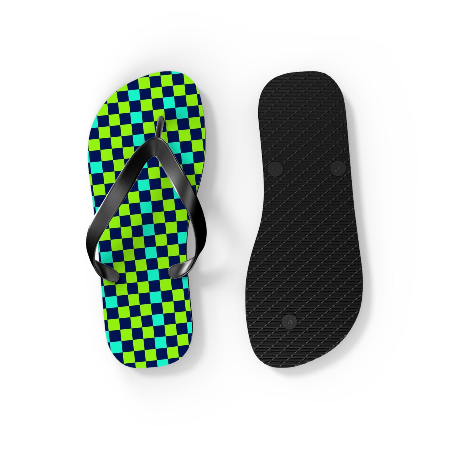 Checkerboard Surface Beach Volleyball Club Designer Flip Flops