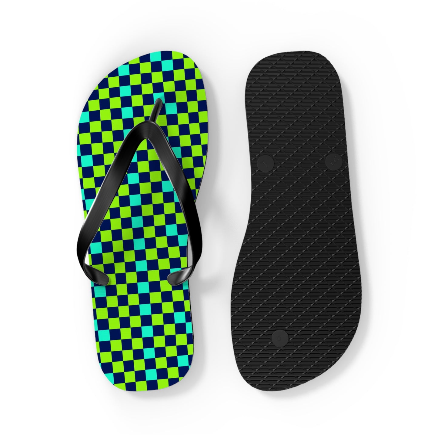 Checkerboard Surface Beach Volleyball Club Designer Flip Flops