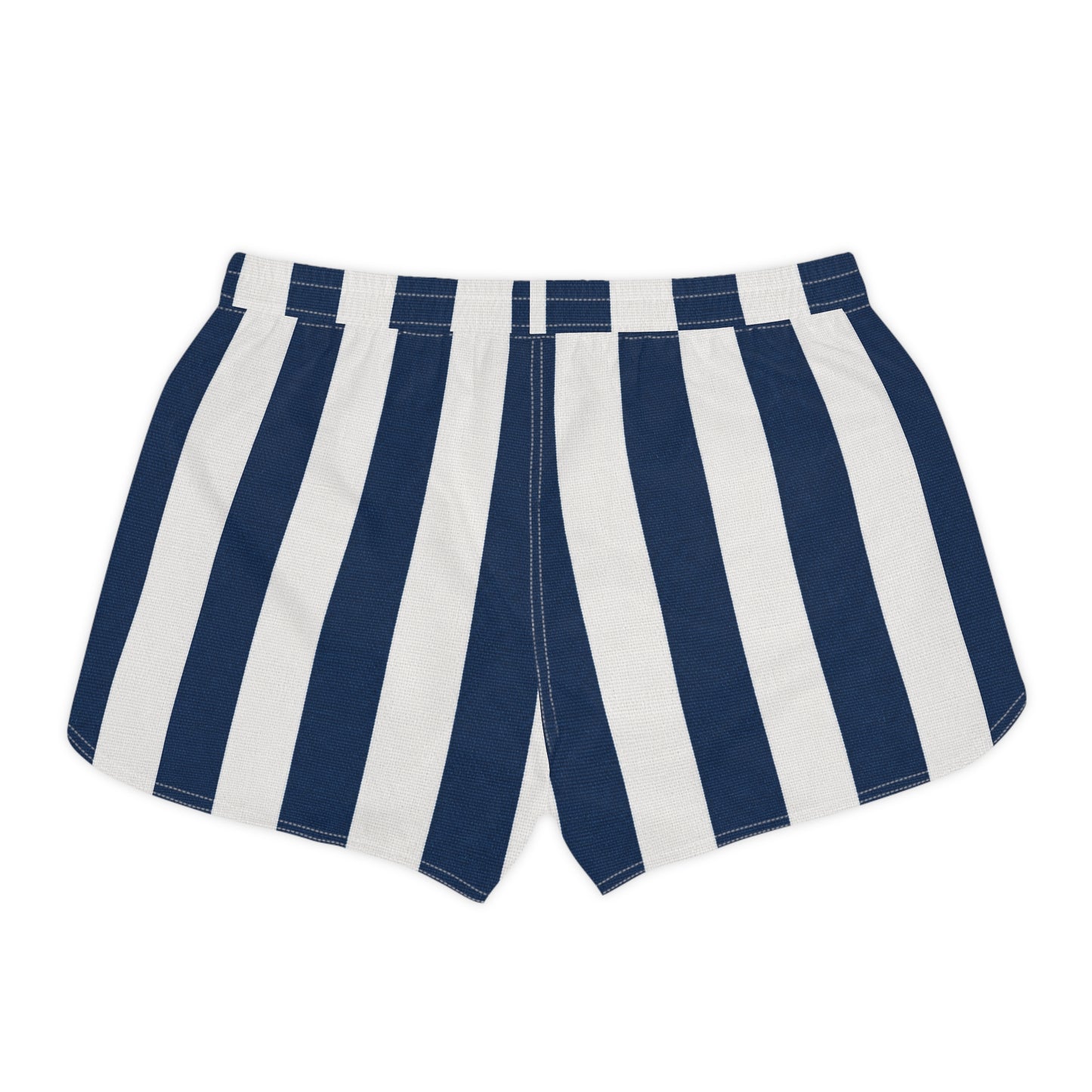 Navy & White Vertical Stripe Women's Casual Shorts — Nautical Summer Lounge Shorts