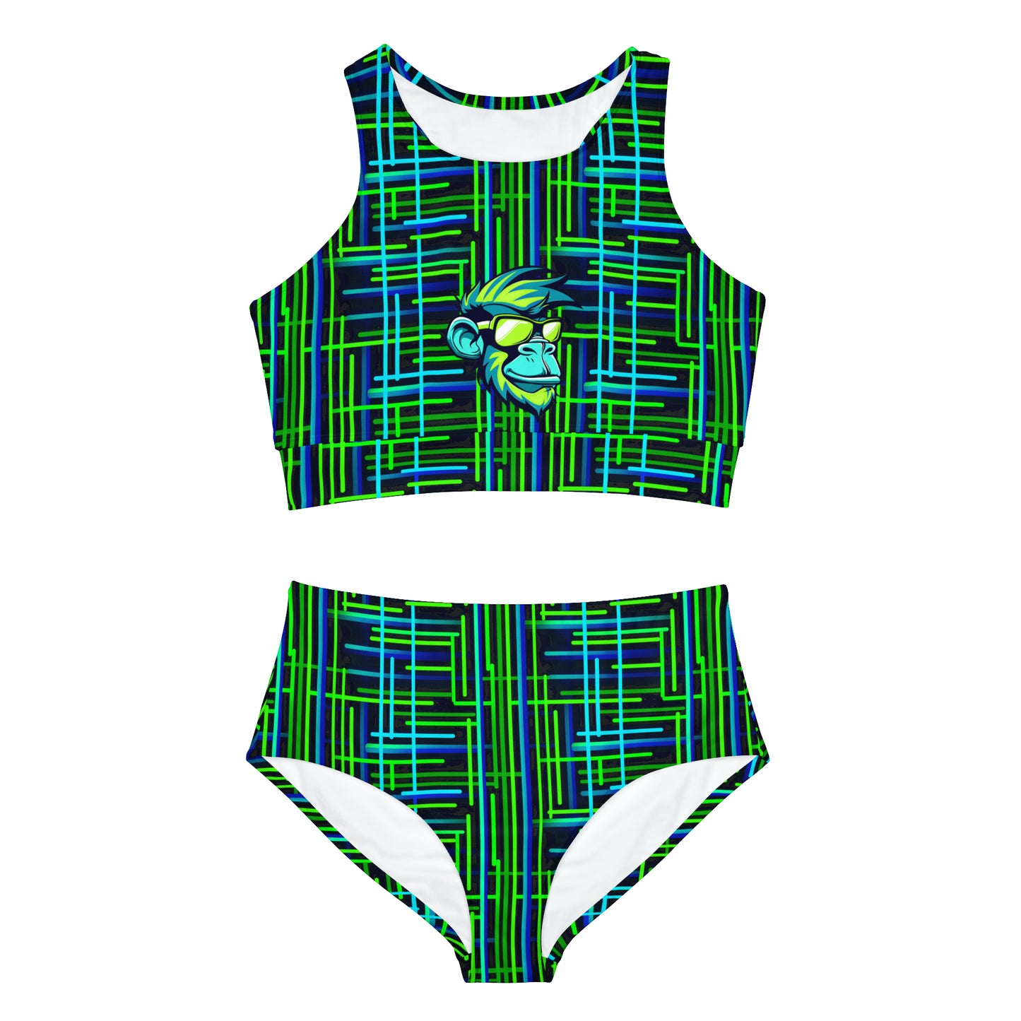 Mascot Surface Beach Volleyball Club Geometric Sporty Bikini Set