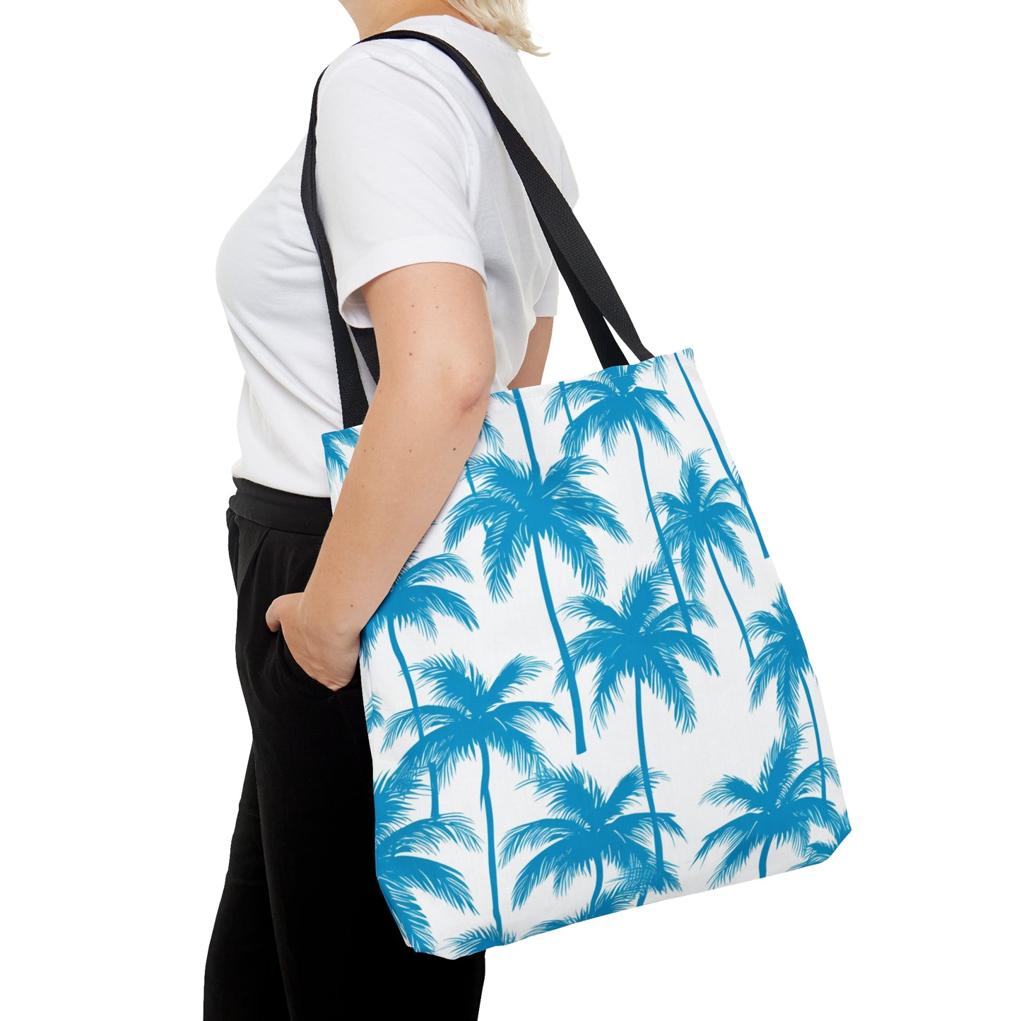 Cyan Palm Travel Tote Bag