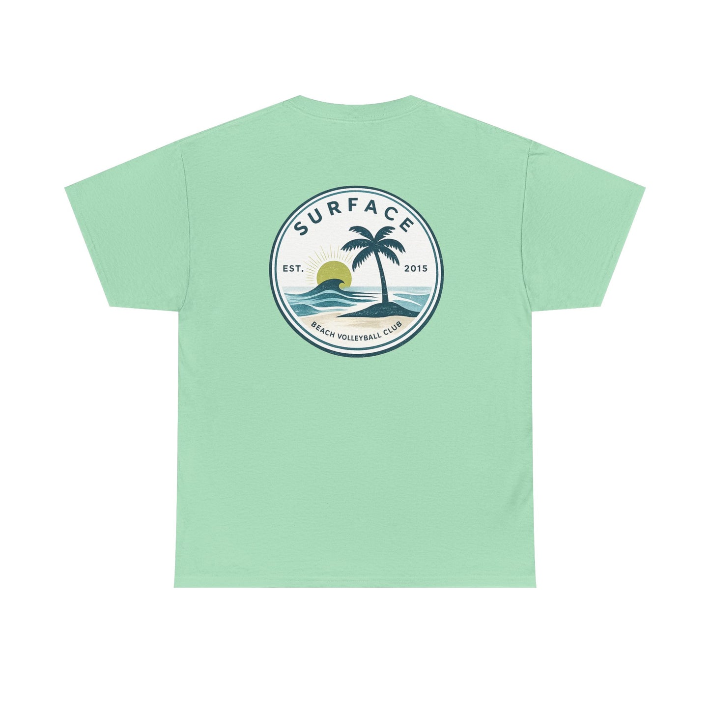 Surface Beach Club T-Shirt — Vintage Palm & Wave Logo Tee