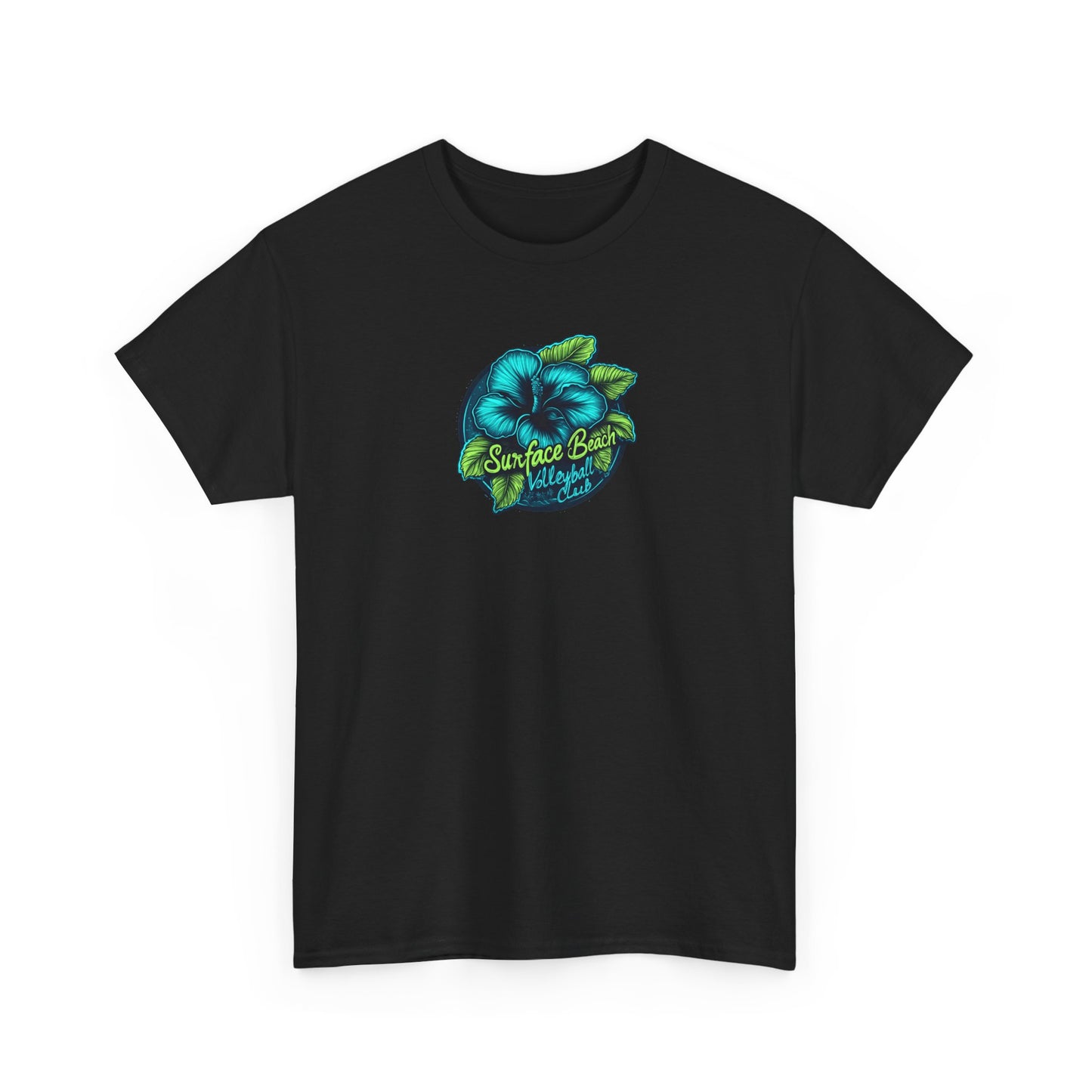 Hibiscus Icon Surface Beach Volleyball Club Unisex Heavy Cotton Tee