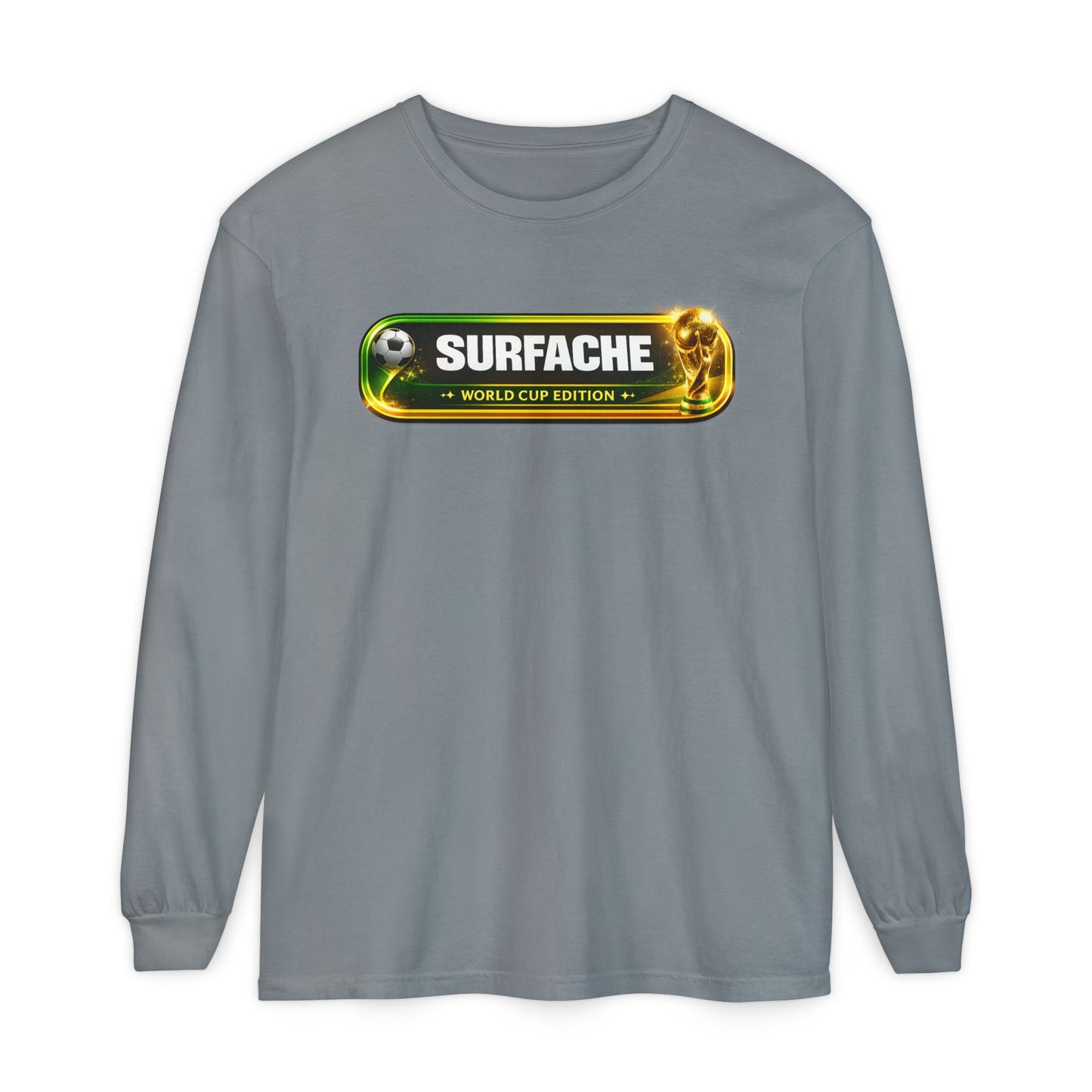 Surfache World Cup Soccer Long Sleeve Tee — "Surface" Front & "Pausa de Hidratación" Back