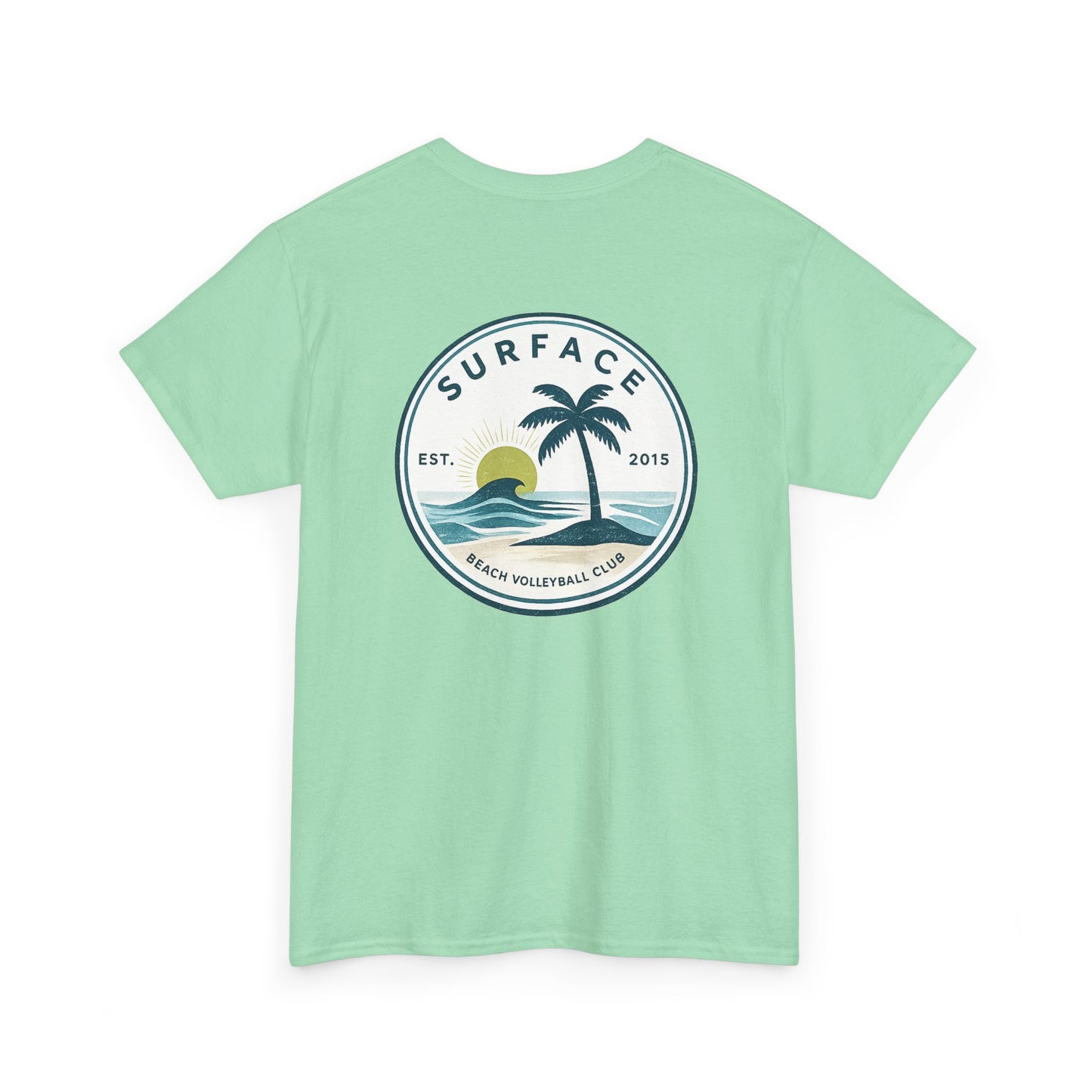 Surface Beach Club T-Shirt — Vintage Palm & Wave Logo Tee