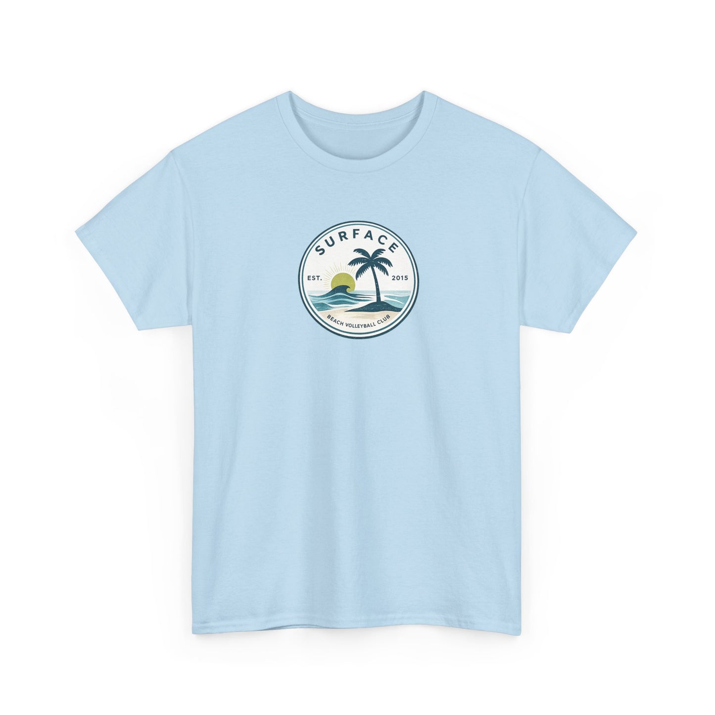 Surf Vibes Palm Tree Tee — "Surface" Beach Club Graphic T-Shirt