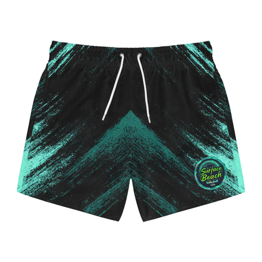 Swim Trunks – Teal Wave Surf Beach All-Over Print Swim Shorts