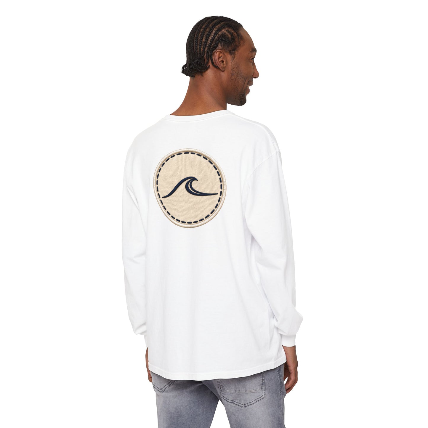 Surfache Long Sleeve T-Shirt — Script Logo Front & Wave Patch Back