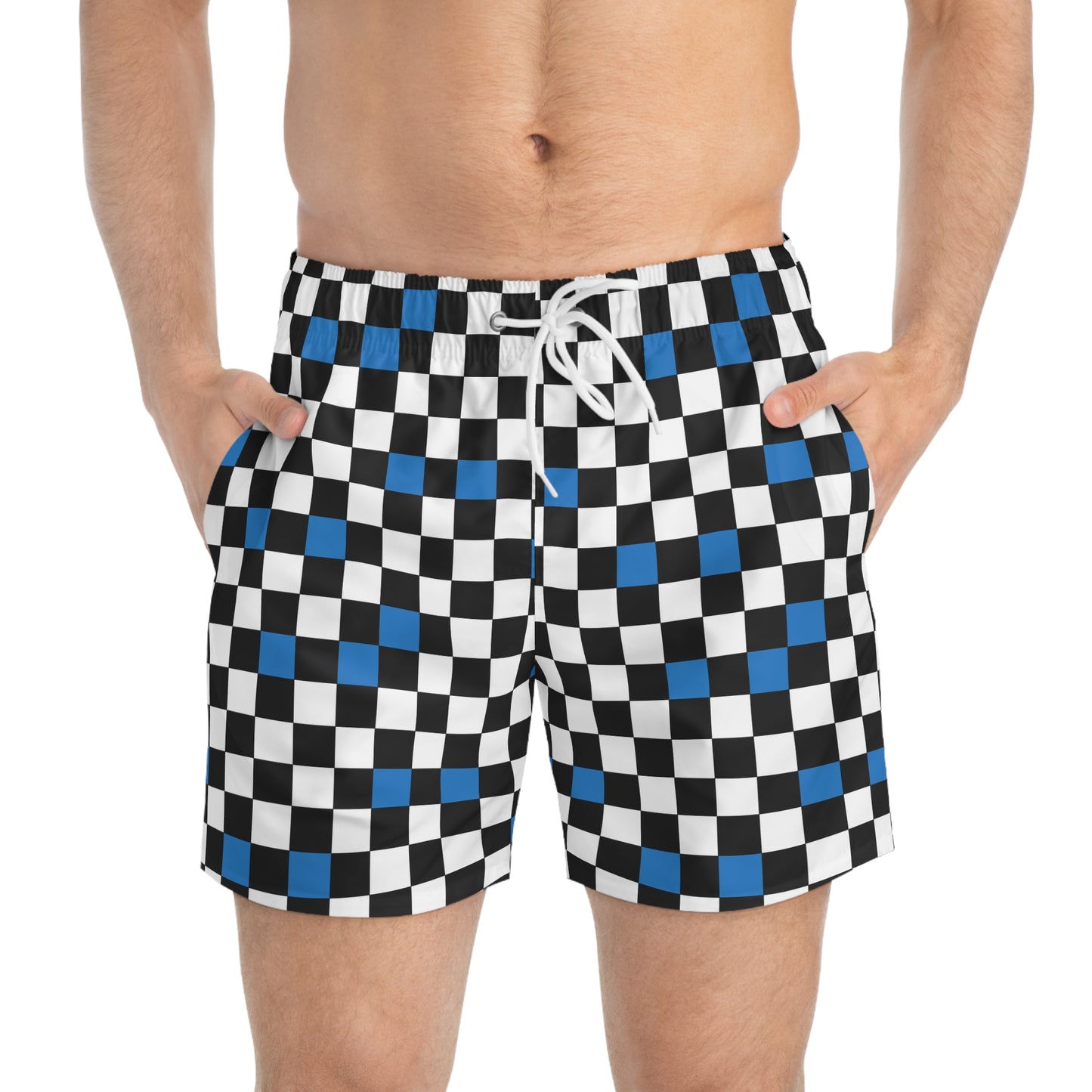 M1 Volleyball Club Checkerboard Modern Swim Trunks