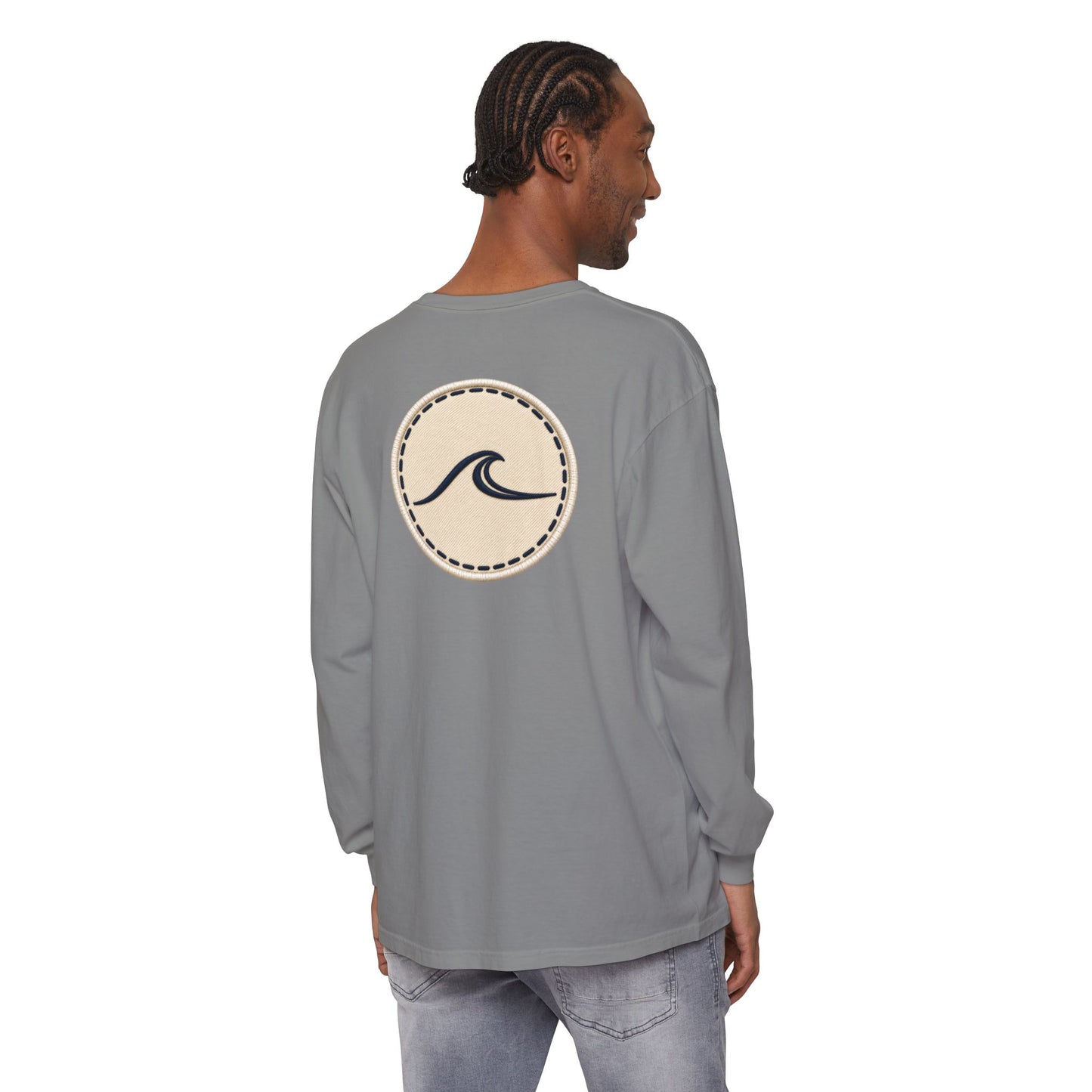Surfache Long Sleeve T-Shirt — Script Logo Front & Wave Patch Back