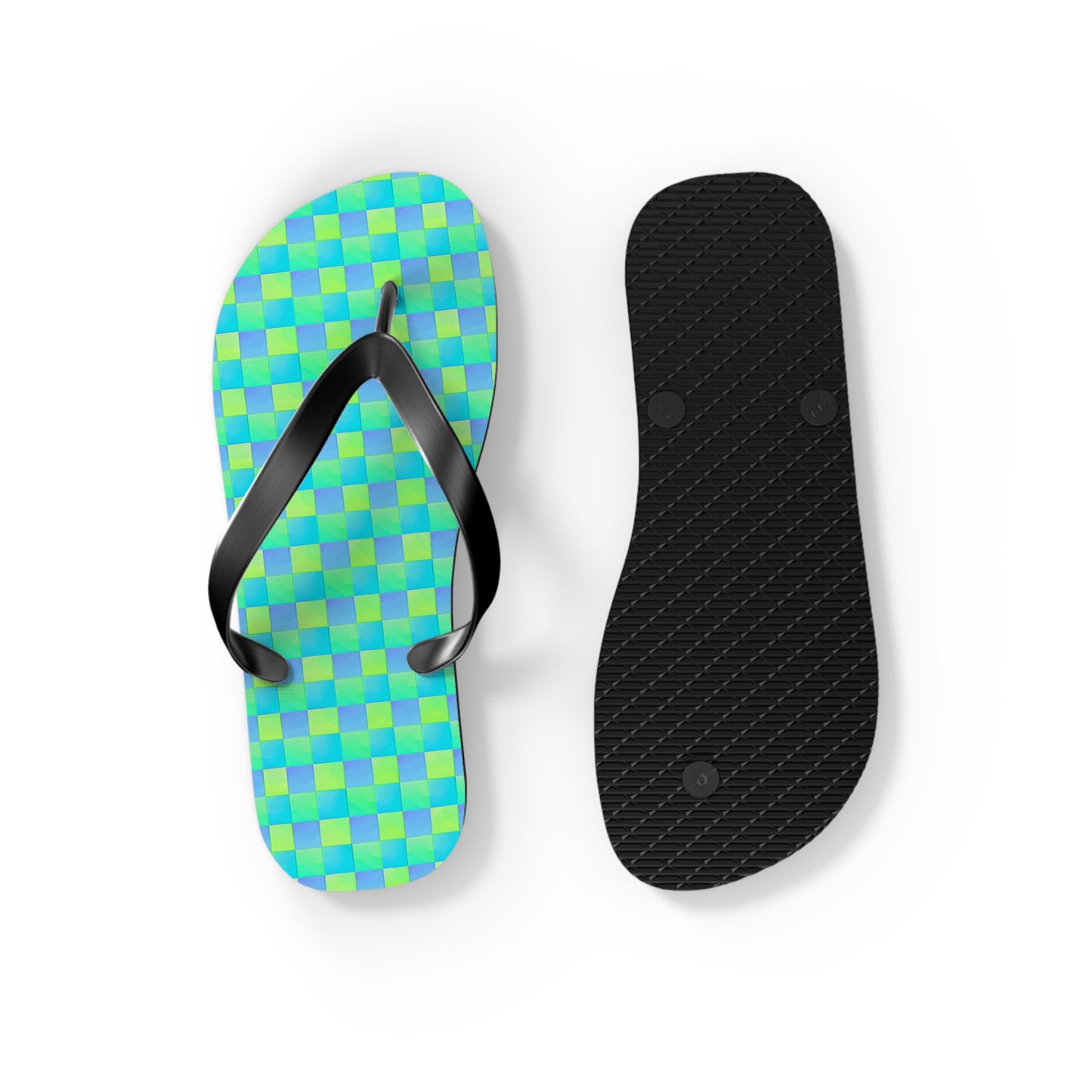 Checkerboard Surface Beach Volleyball Club Designer Flip Flops