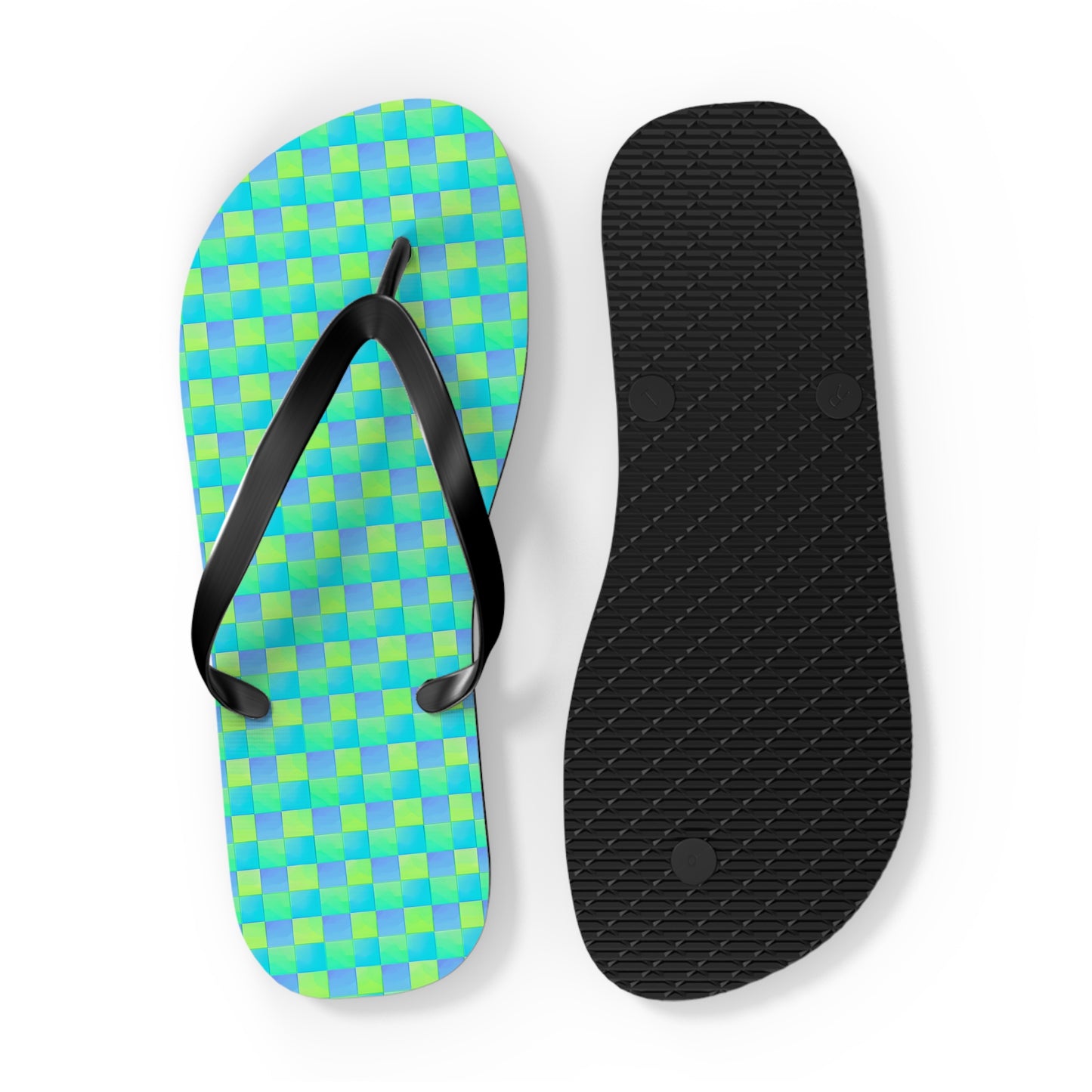 Checkerboard Surface Beach Volleyball Club Designer Flip Flops