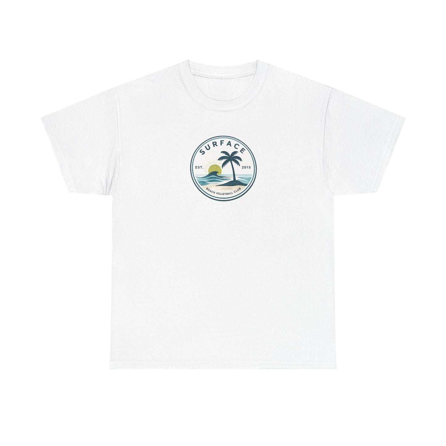Surf Vibes Palm Tree Tee — "Surface" Beach Club Graphic T-Shirt