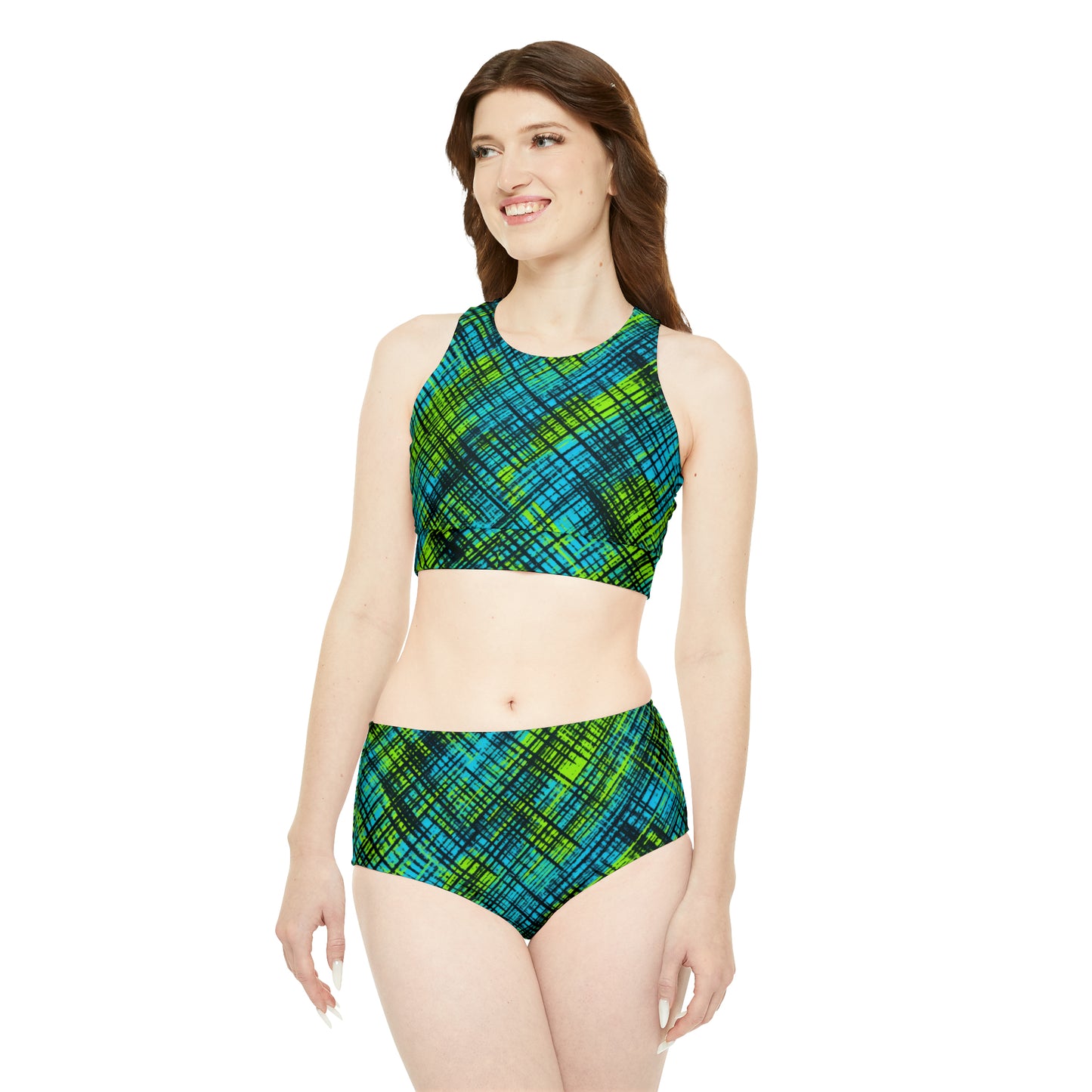 Surface Beach Volleyball Club Neon Palm Sporty Bikini Set