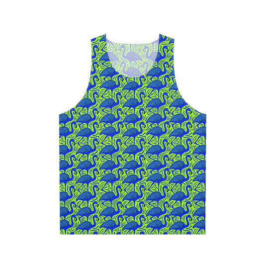Flamingo Party Mascot Surface Beach Volleyball Club Unisex Tank Top (AOP)