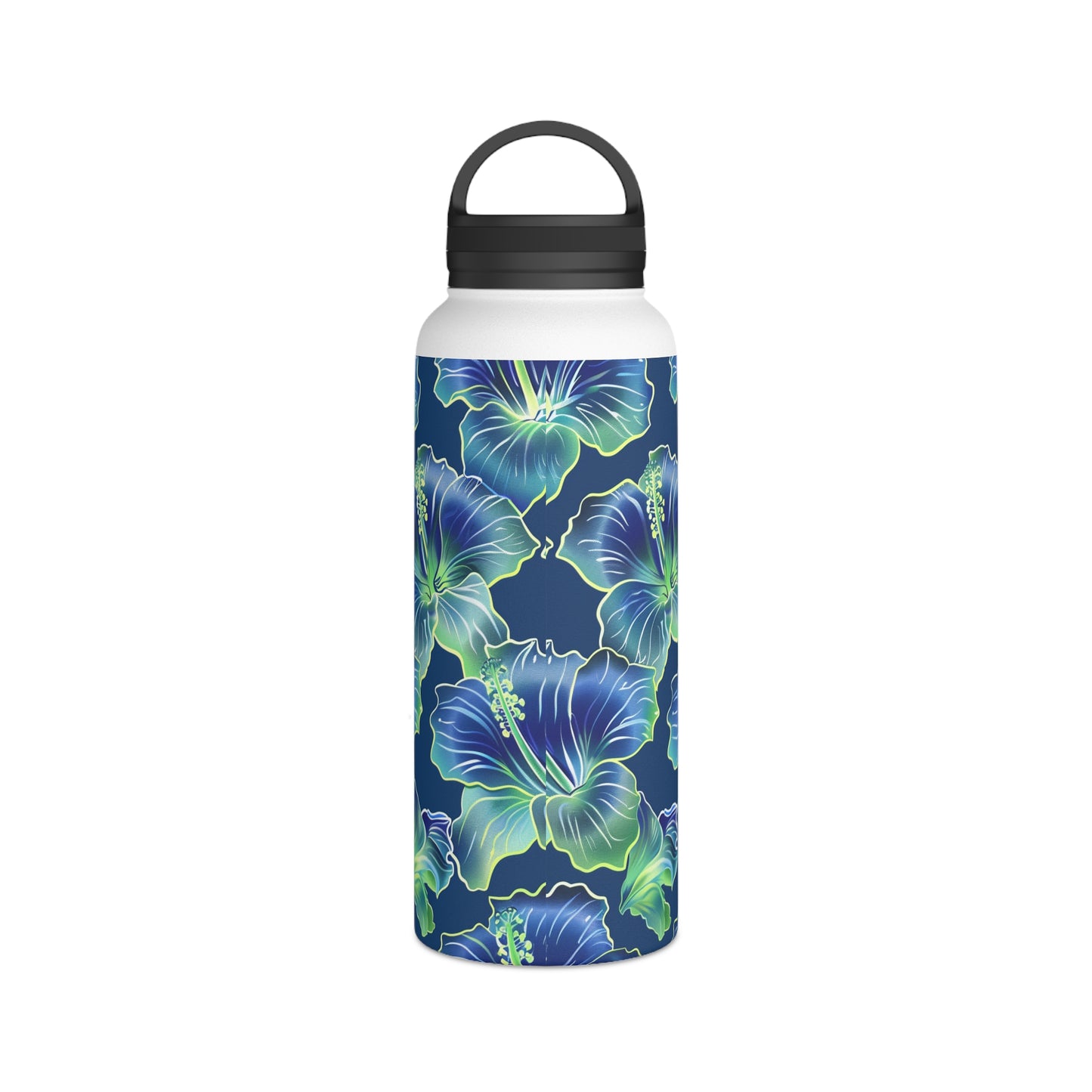 Shades Mascot Hibiscus Surface Beach Volleyball Club Stainless Steel Water Bottle, Handle Lid